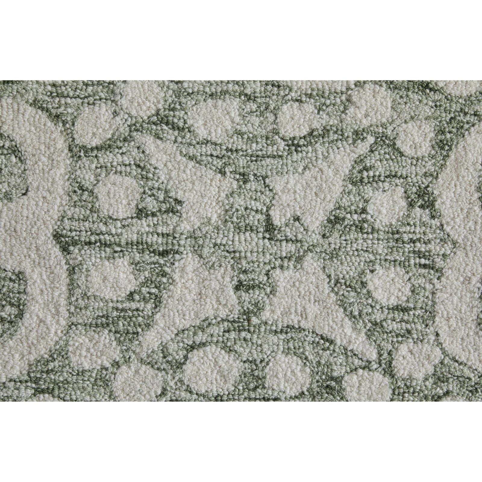 Feizy Belfort 8A28F Traditional Floral & Botanical Rug in Ivory/Green - Image 9