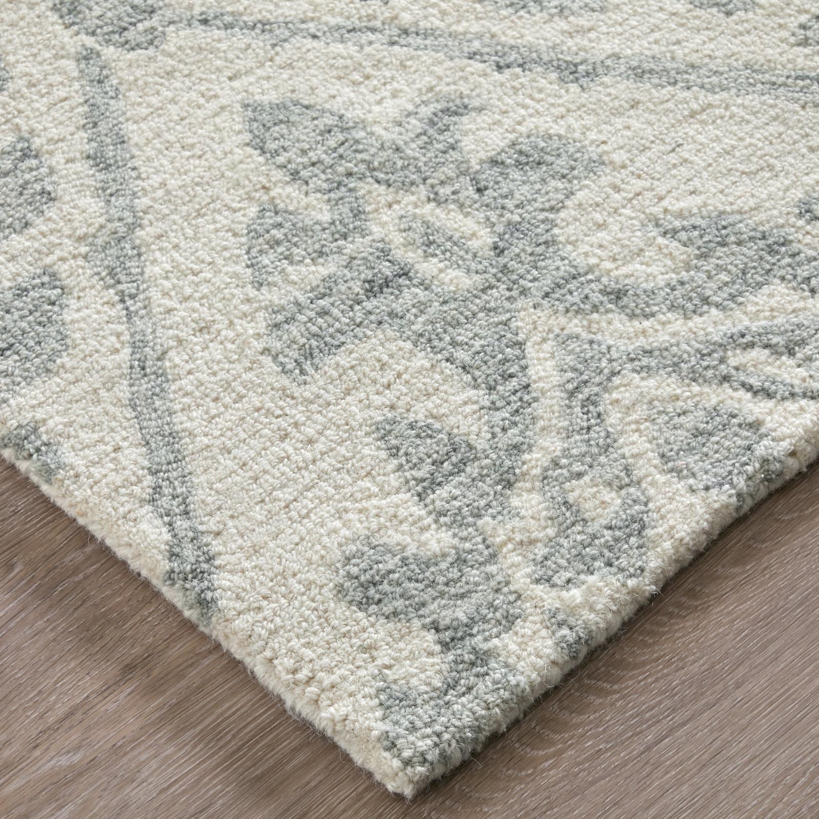 Feizy Belfort 8A29F Traditional Floral & Botanical Rug in Ivory/Gray - Image 6