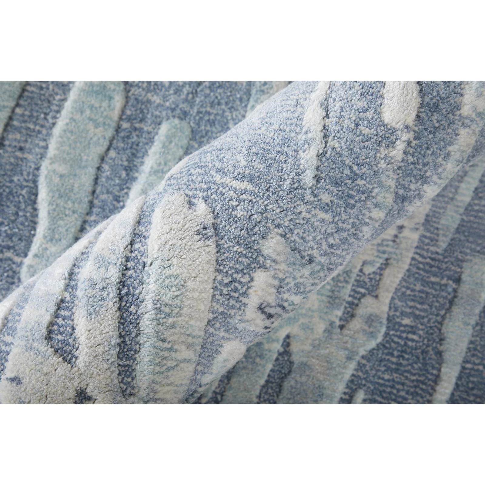 Feizy Braden 8A49F Modern Abstract Rug in Blue/Ivory - Image 5