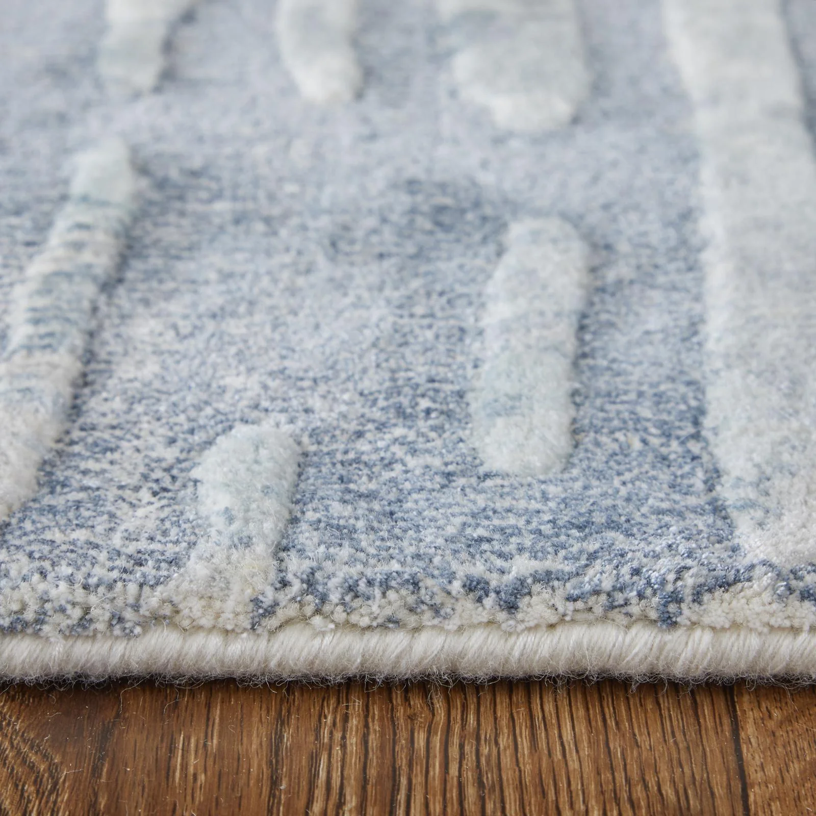 Feizy Braden 8A49F Modern Abstract Rug in Blue/Ivory - Image 8