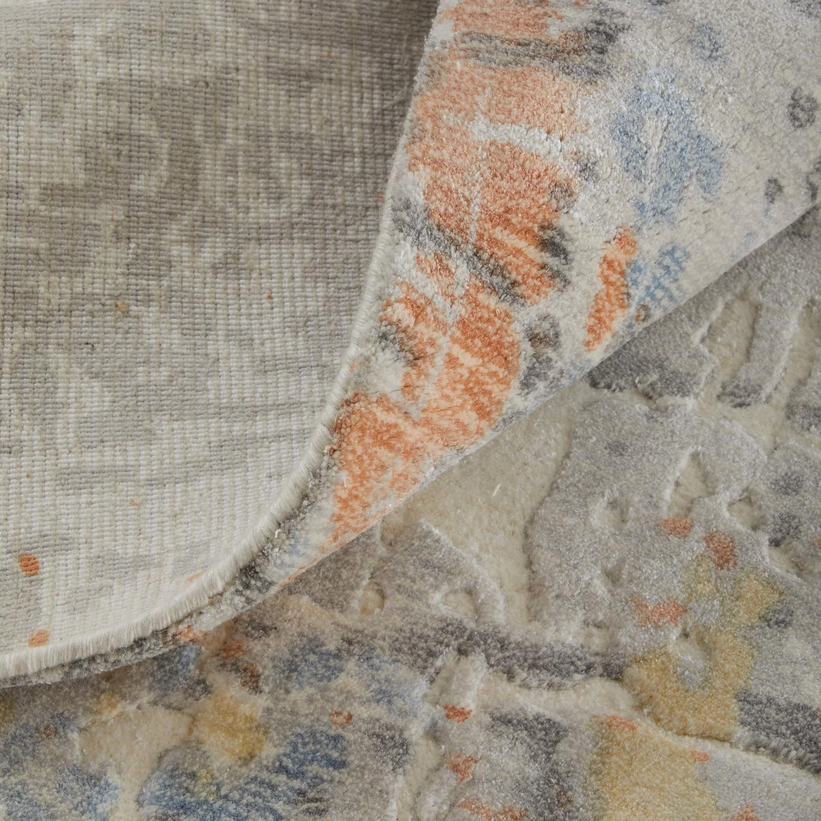 Feizy Braden 8A50F Modern Abstract Rug in Gray/Orange/Tan - Image 7