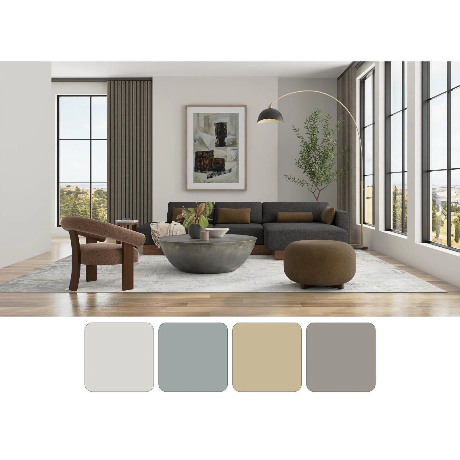 Feizy Braden 8A51F Modern Abstract Rug in Blue/Gray/Brown - Image 12