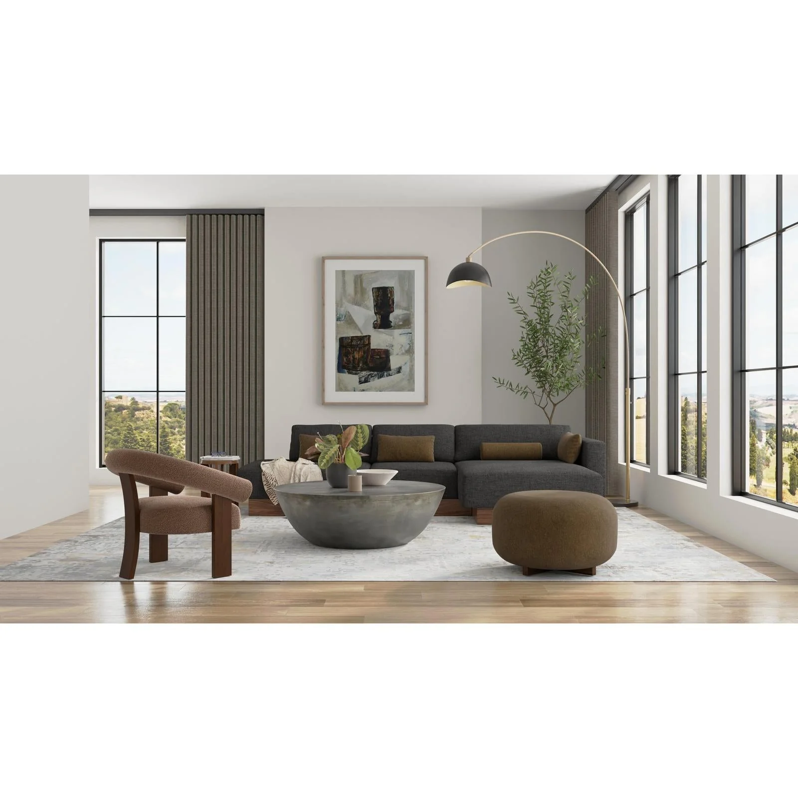 Feizy Braden 8A51F Modern Abstract Rug in Blue/Gray/Brown - Image 5