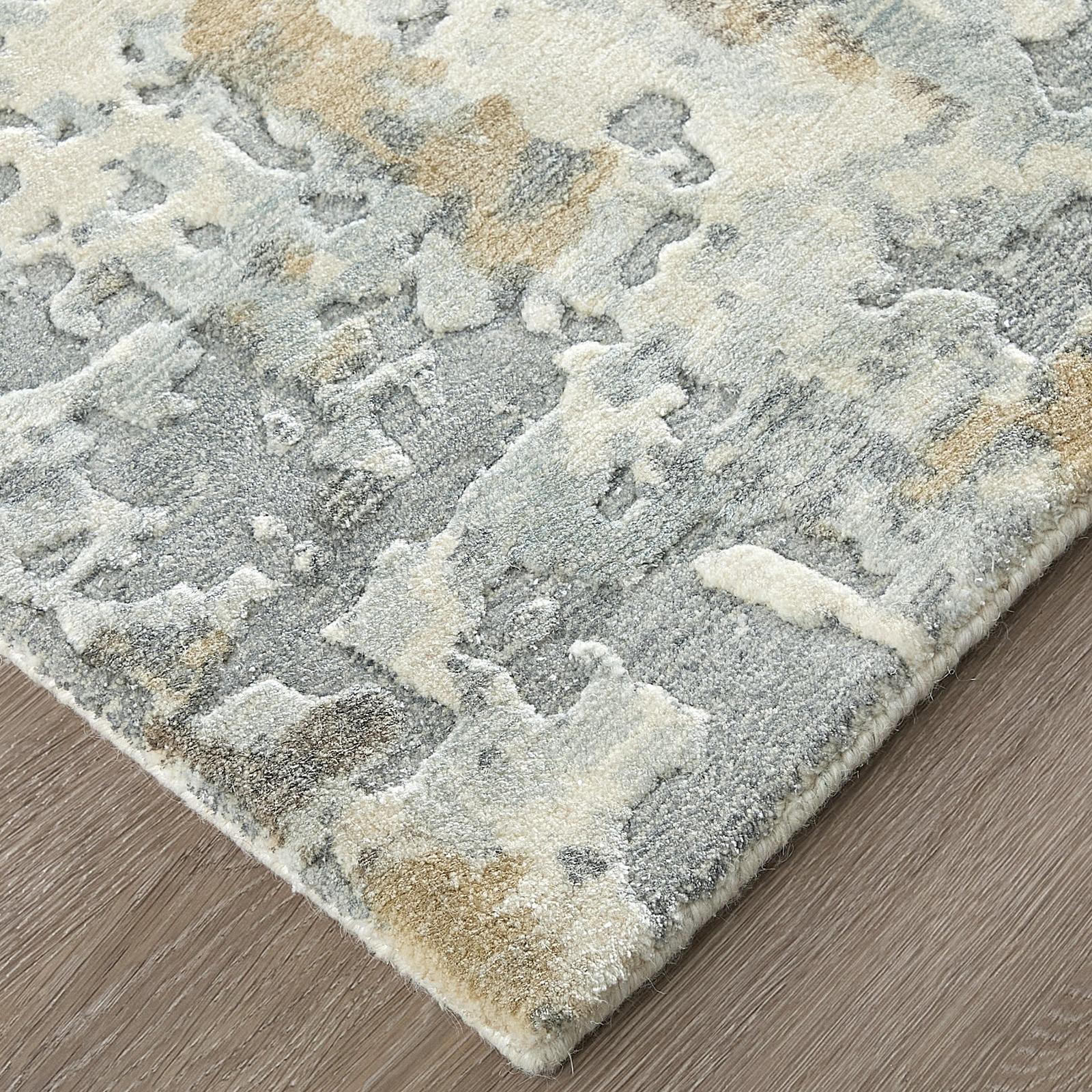 Feizy Braden 8A51F Modern Abstract Rug in Blue/Gray/Brown - Image 6