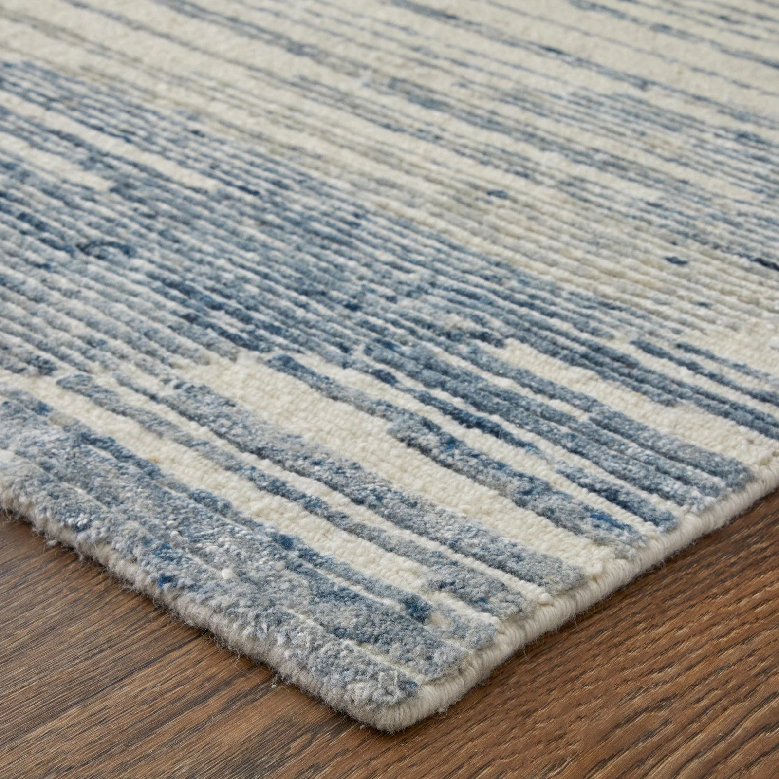 Feizy Brighton 69CHF Modern Abstract in Ivory/Blue/Silver - Image 5