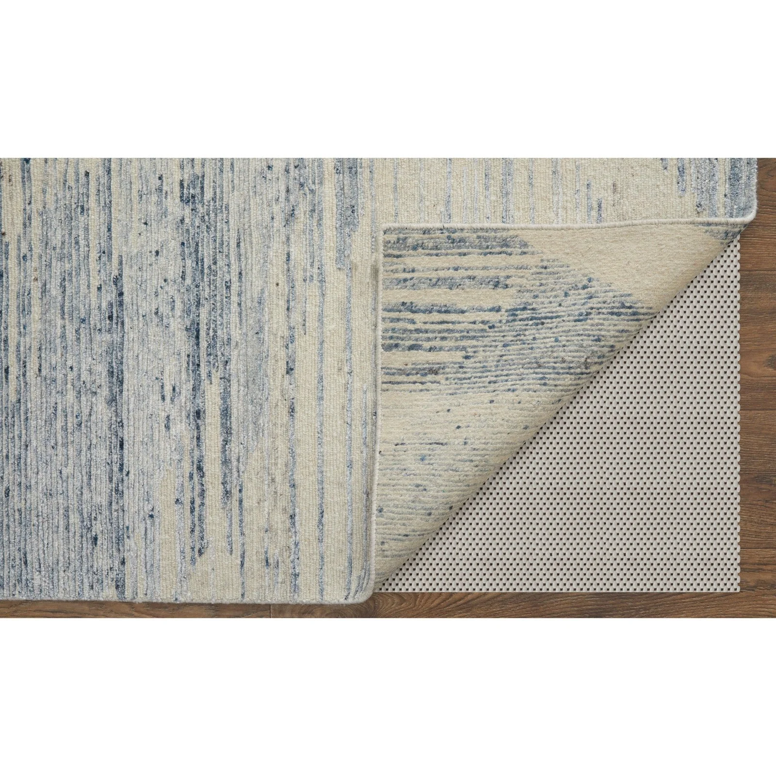 Feizy Brighton 69CHF Modern Abstract in Ivory/Blue/Silver - Image 6