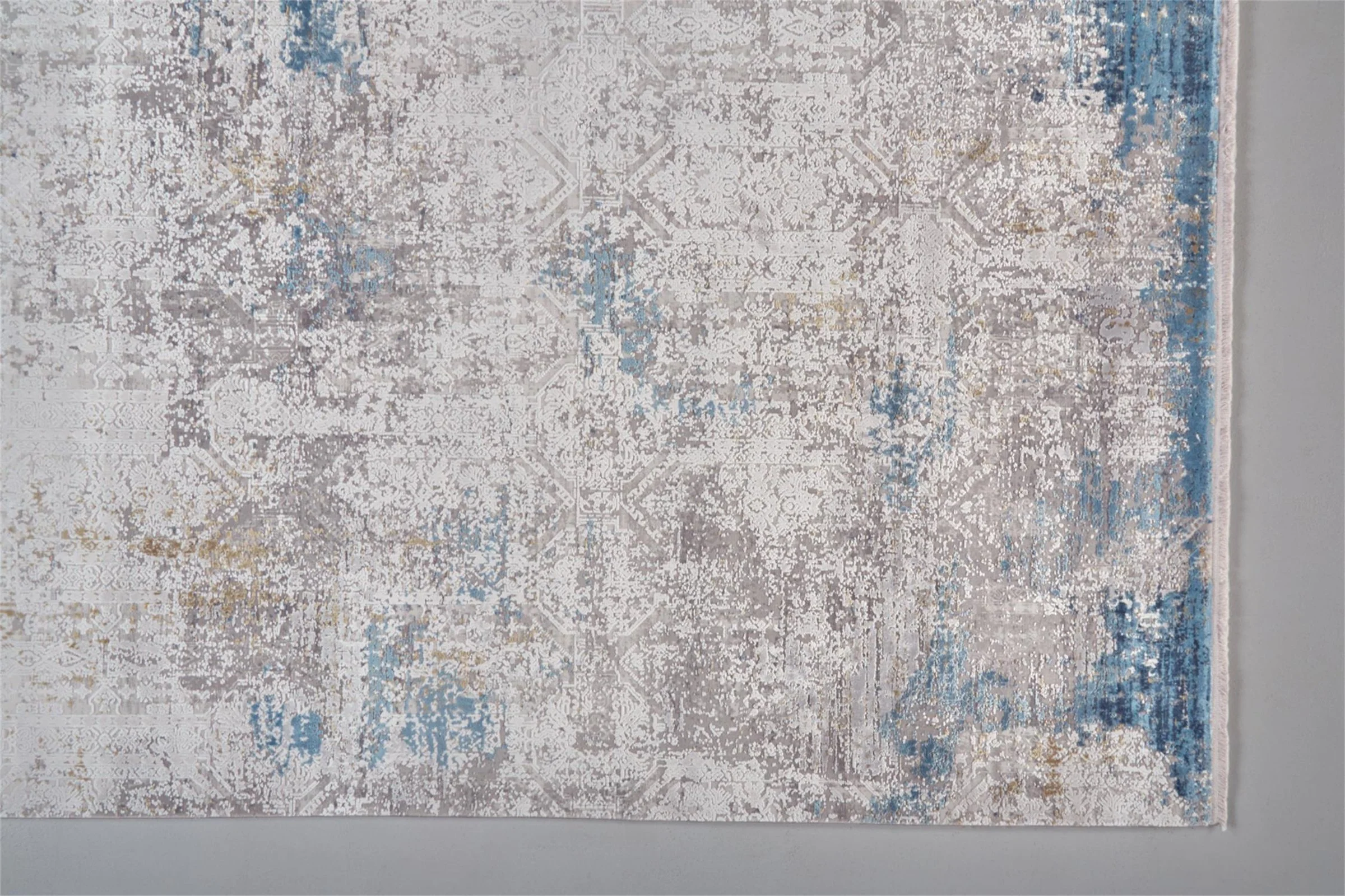 Feizy Cadiz 3889F Rug in Ivory/Blue - Image 3