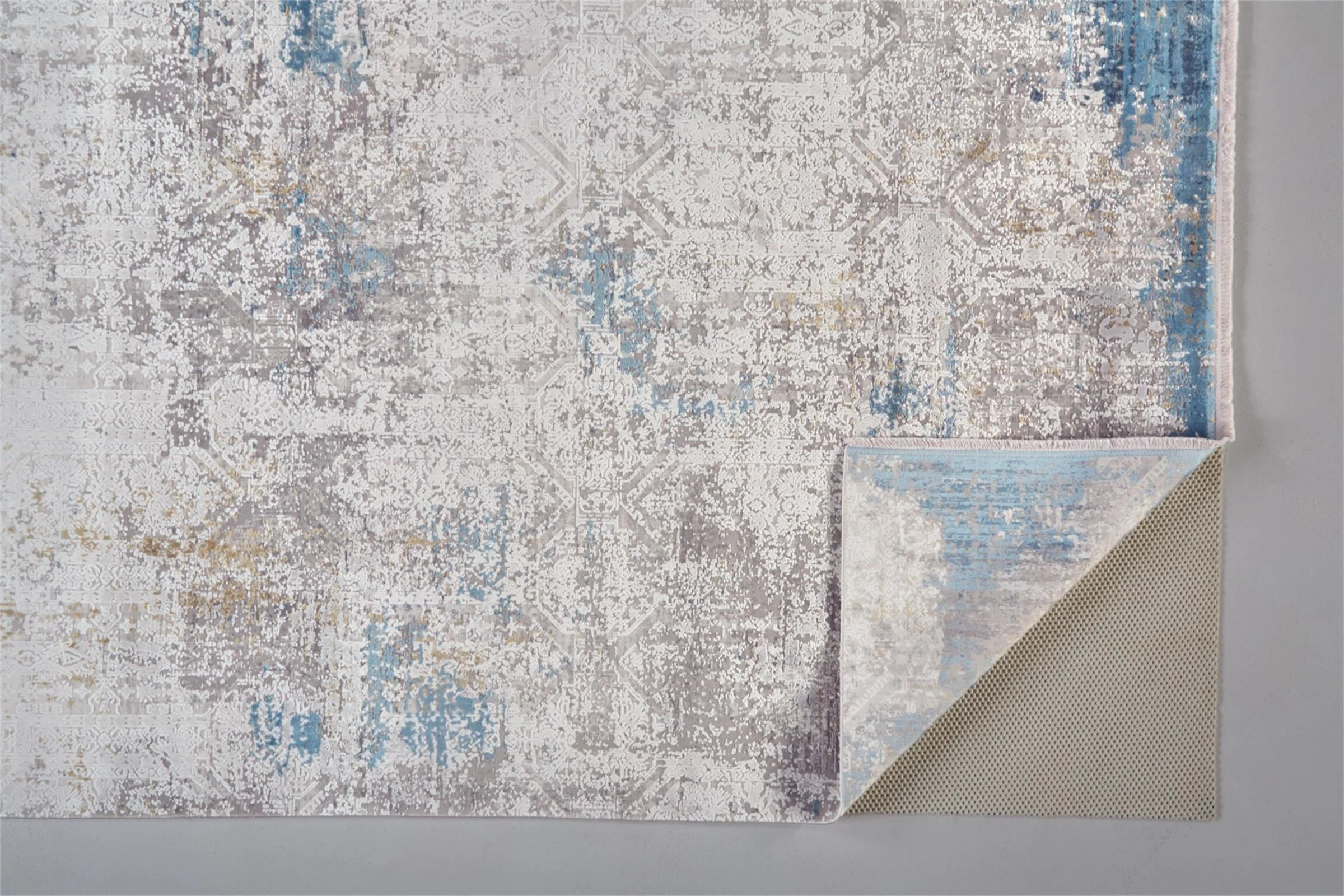 Feizy Cadiz 3889F Rug in Ivory/Blue - Image 4