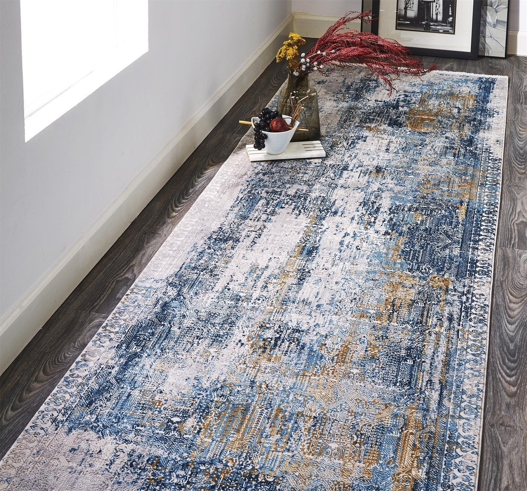 Feizy Cadiz 3890F Rug in Blue/Gray - Image 13