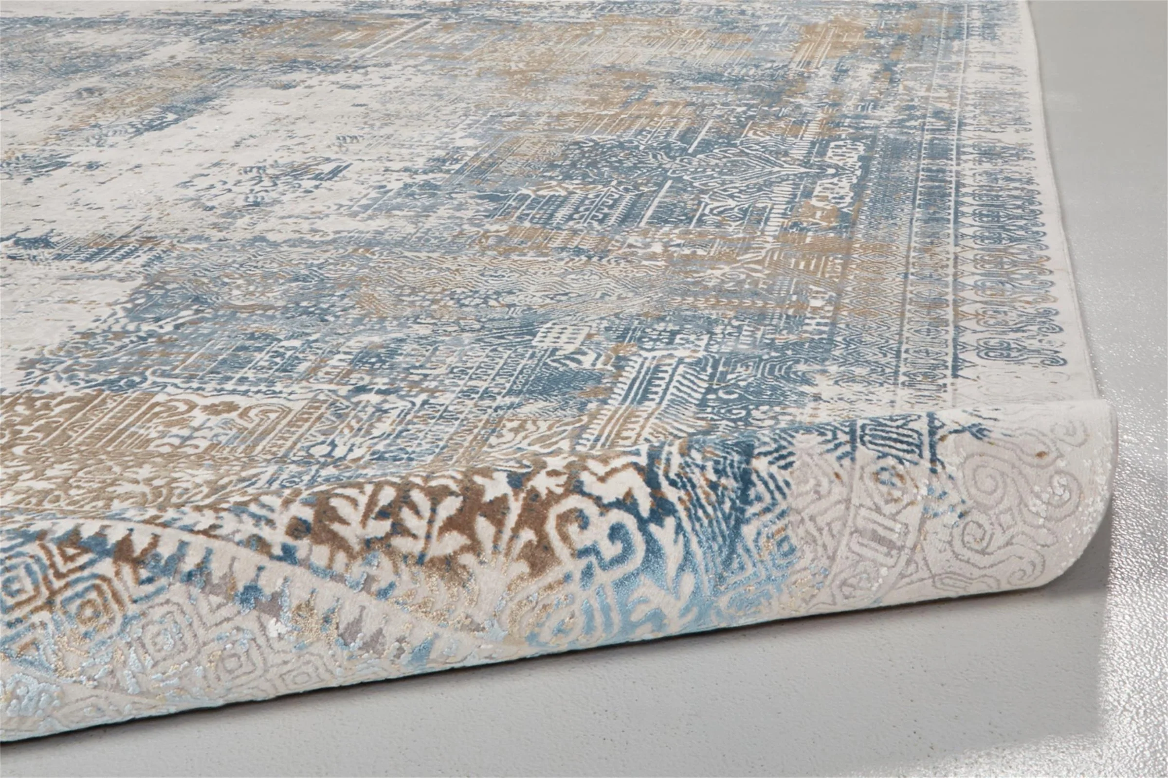 Feizy Cadiz 3890F Rug in Blue/Gray - Image 14