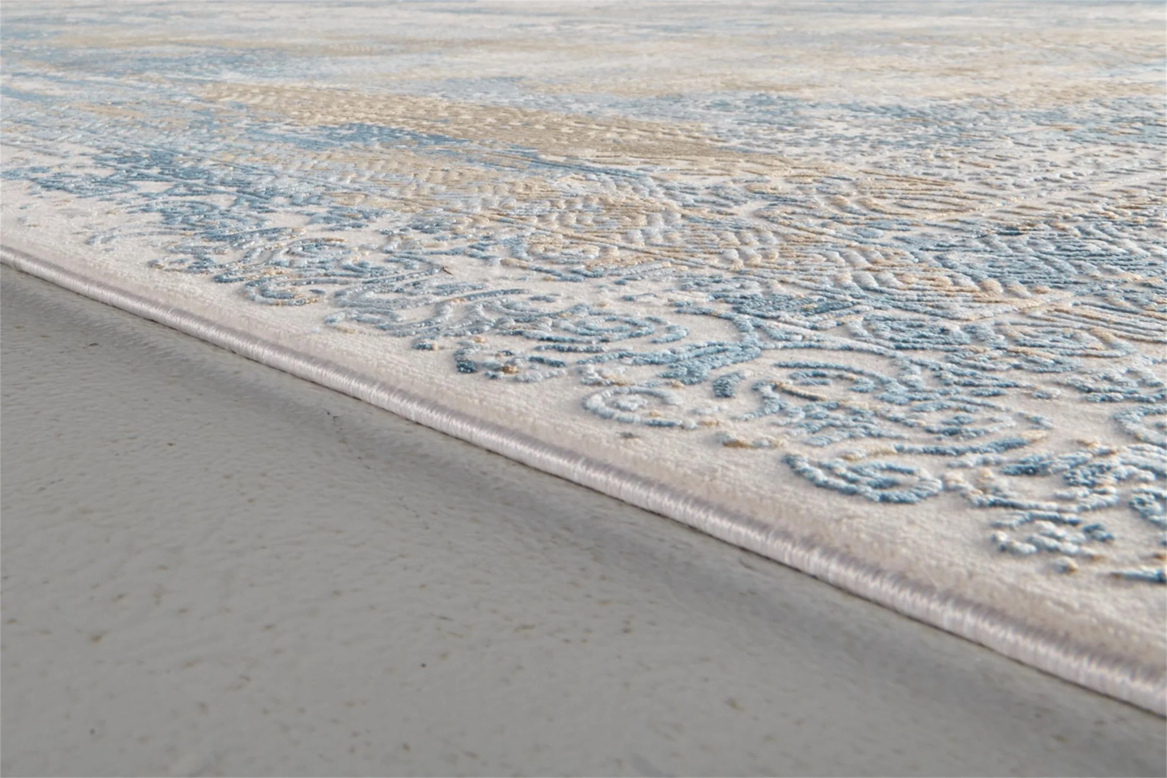 Feizy Cadiz 3890F Rug in Blue/Gray - Image 8