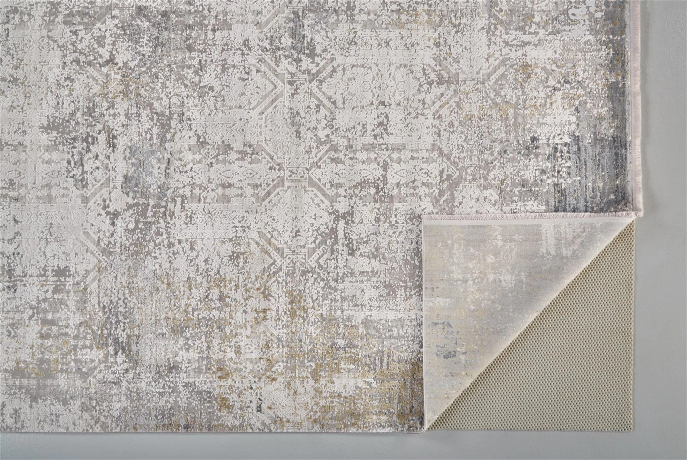 Feizy Cadiz 3892F Rug in Light Gray/Ivory - Image 4