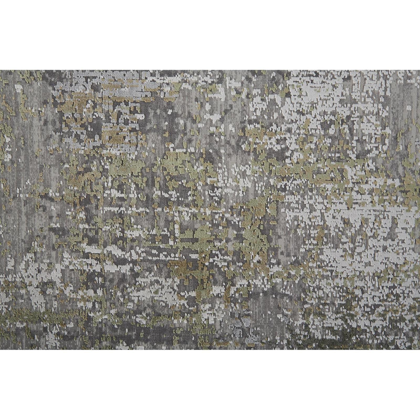 Feizy Cadiz 39FXF Modern Abstract Rug in Green/Gray/Ivory - Image 6