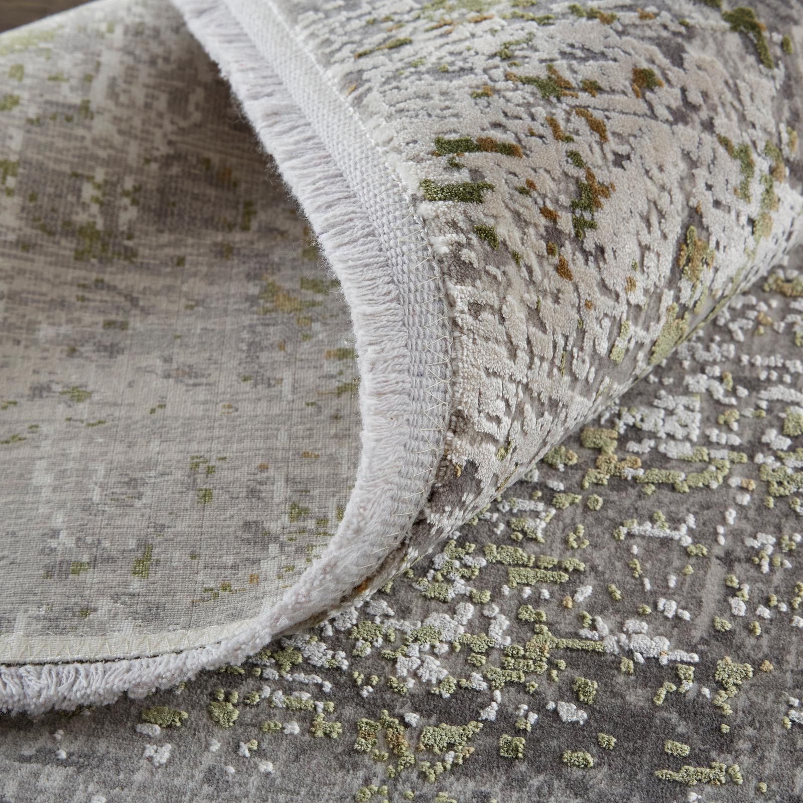 Feizy Cadiz 39FXF Modern Abstract Rug in Green/Gray/Ivory - Image 7