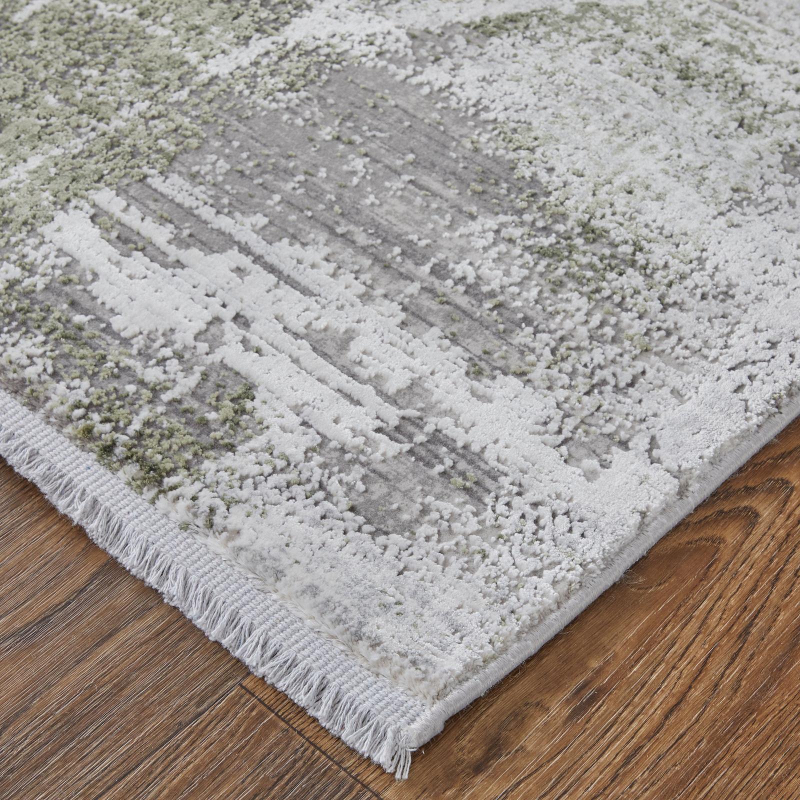 Feizy Cadiz 39N5F Modern Ikat Rug in Gray/Green/Silver - Image 5