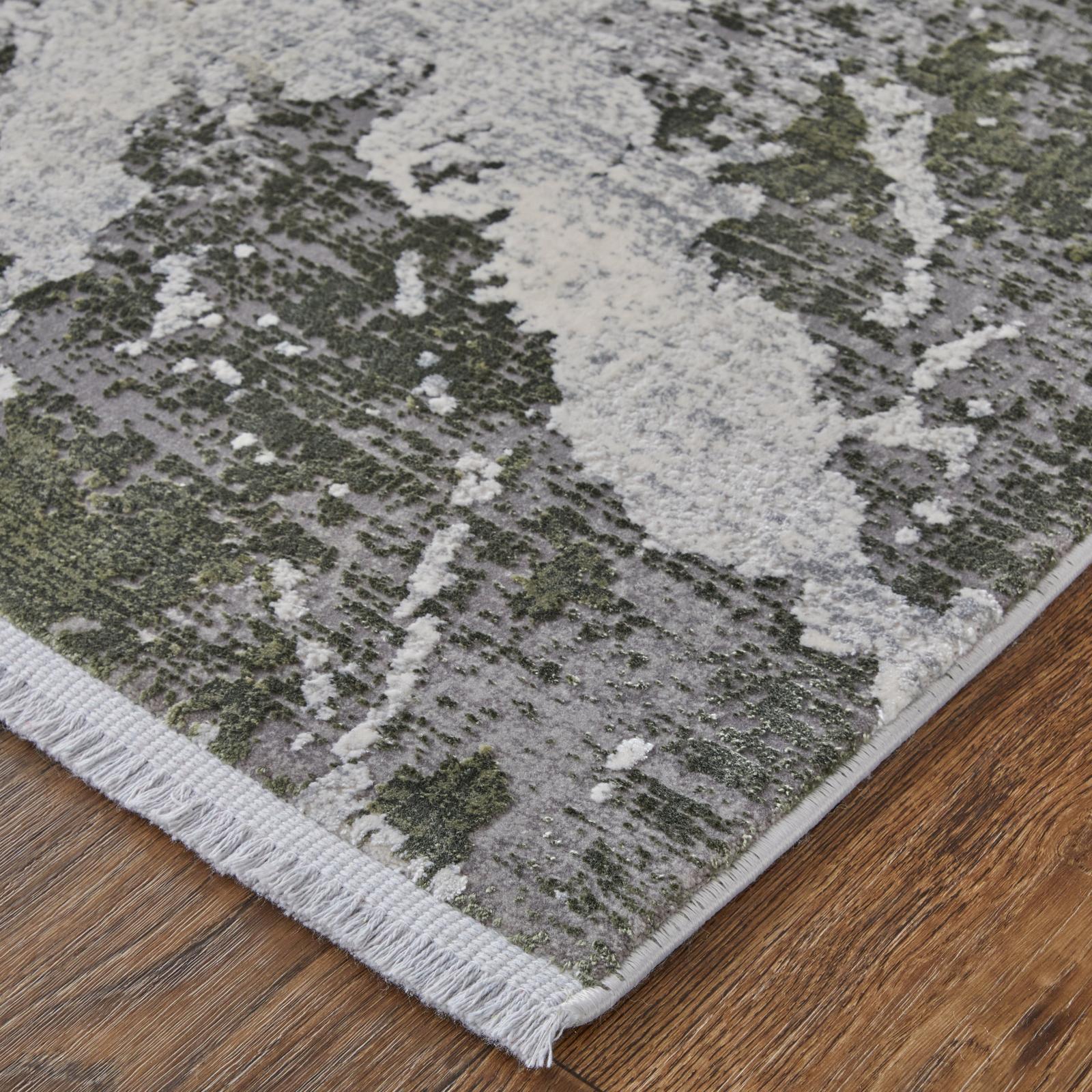 Feizy Cadiz 39N6F Modern Abstract Rug in Gray/Green/Taupe - Image 7