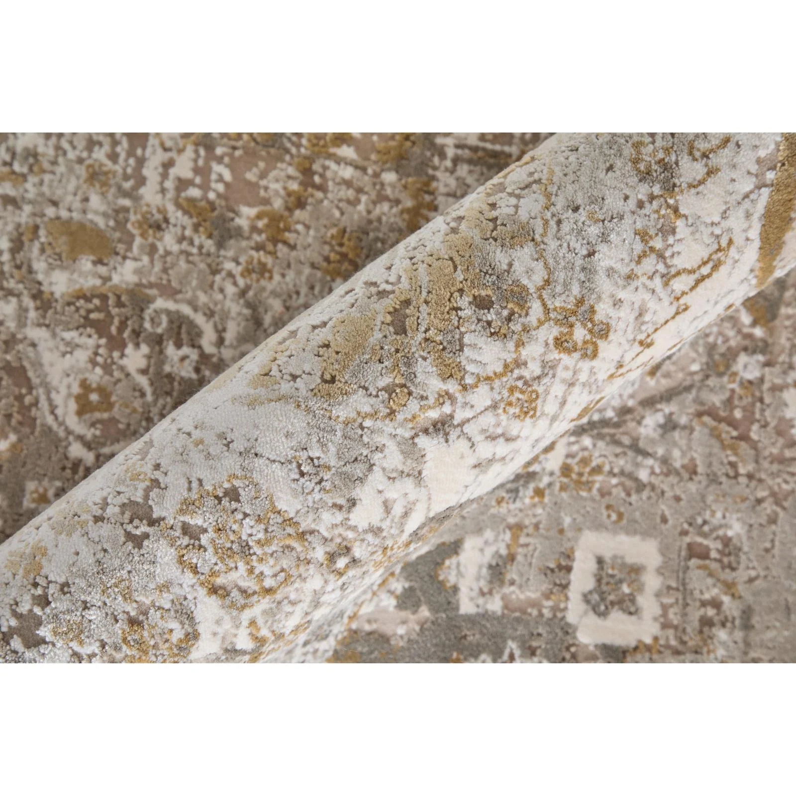 Feizy Cadiz 39SZF Traditional Floral & Botanical Rug in Ivory/Gray/Gold - Image 6