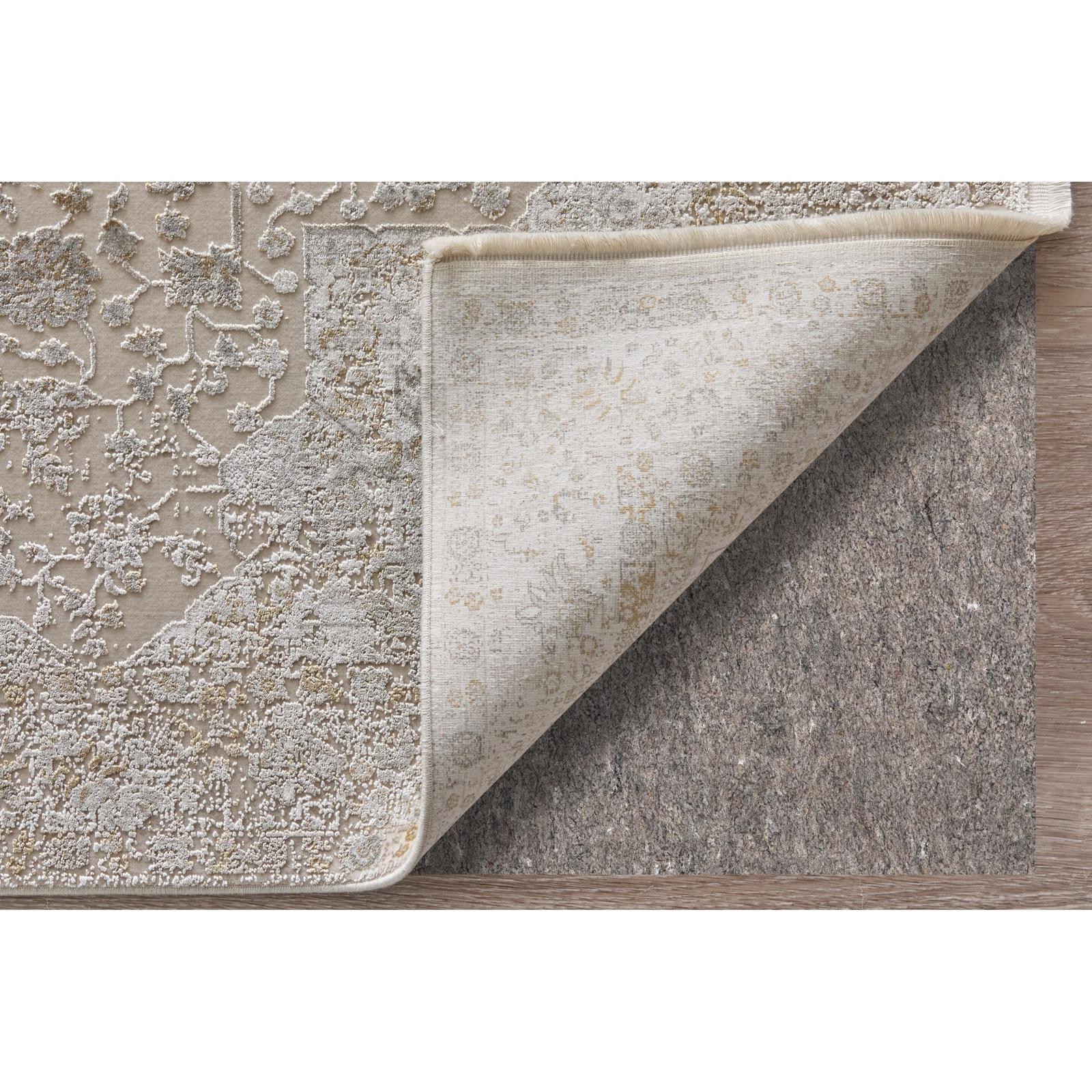 Feizy Cadiz 39T0F Traditional Medallion Rug in Ivory/Gray/Gold - Image 5