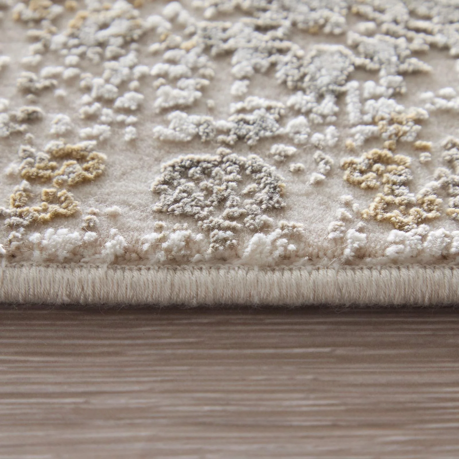 Feizy Cadiz 39T0F Traditional Medallion Rug in Ivory/Gray/Gold - Image 9