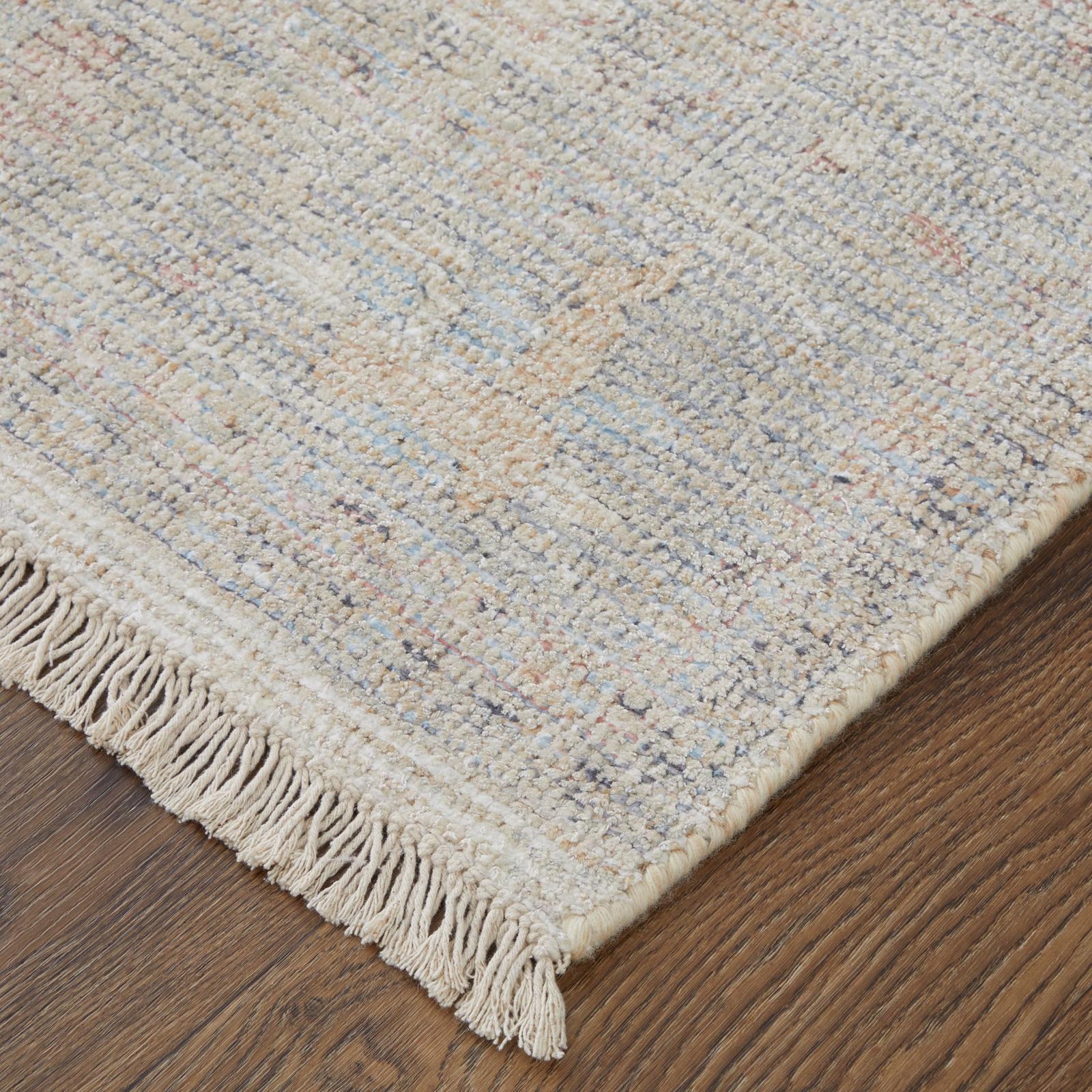 Feizy Caldwell 8976F Transitional Floral & Botanical Rug in Ivory/Tan/Blue - Image 3