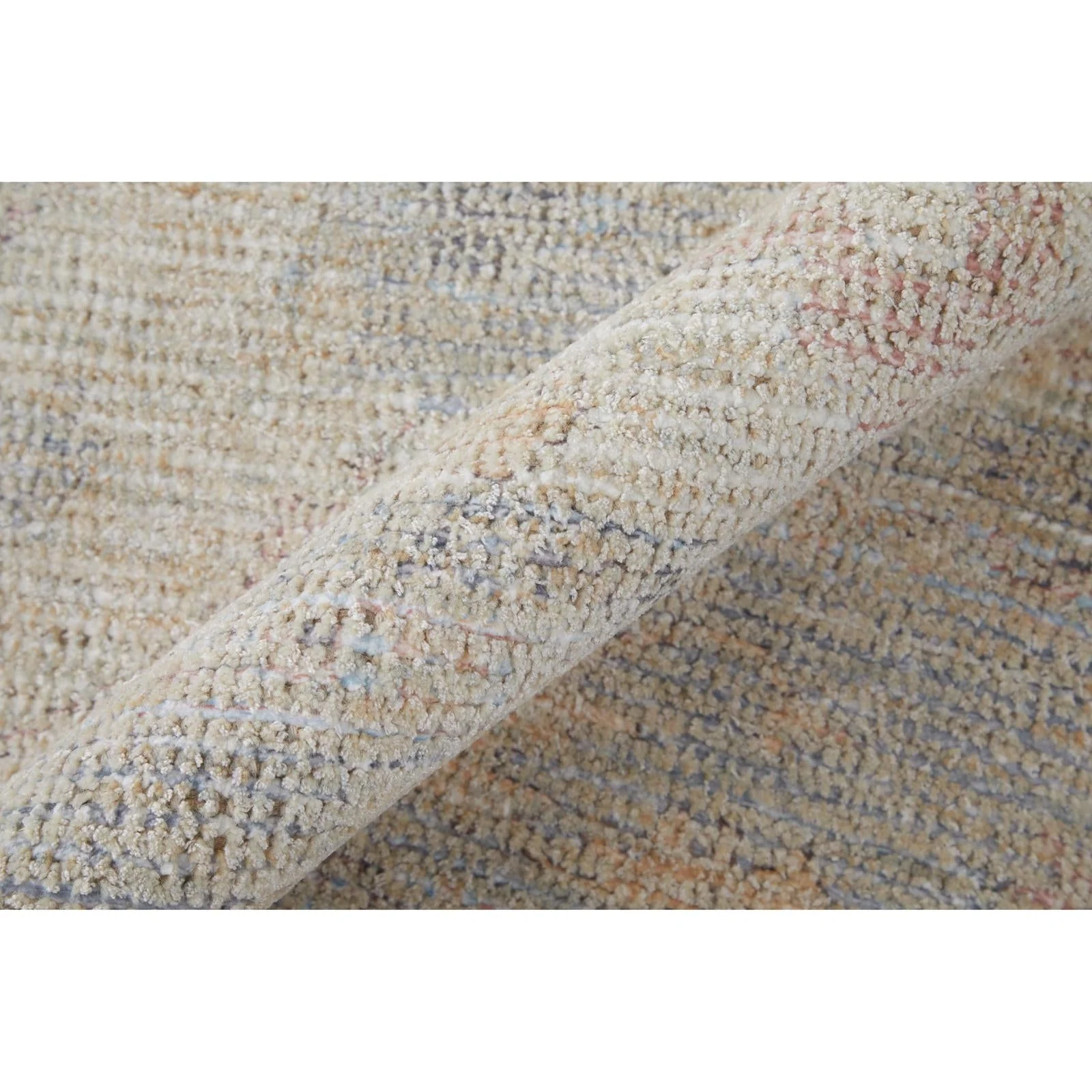 Feizy Caldwell 8976F Transitional Floral & Botanical Rug in Ivory/Tan/Blue - Image 5