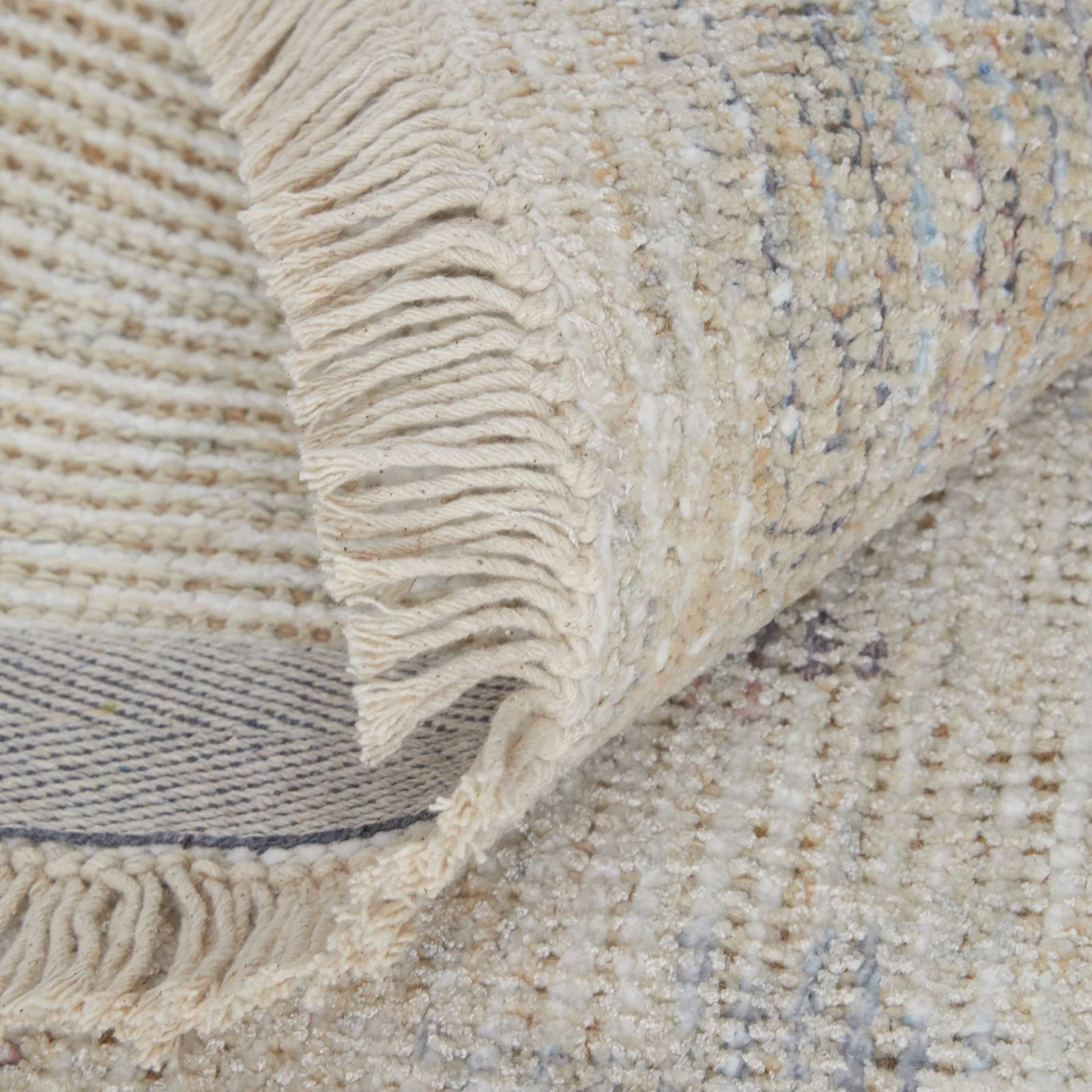 Feizy Caldwell 8976F Transitional Floral & Botanical Rug in Ivory/Tan/Blue - Image 7