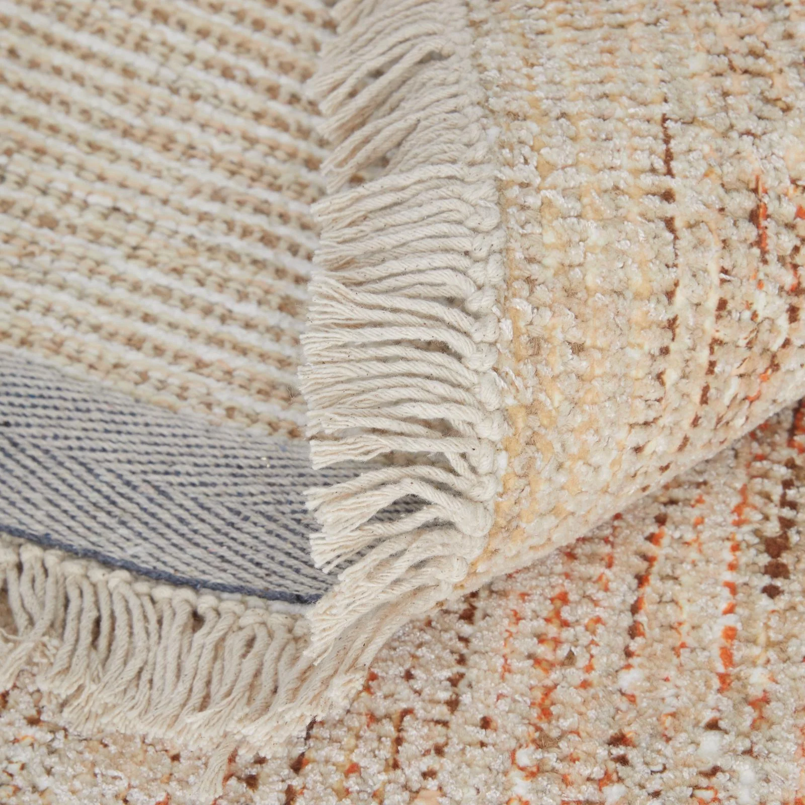 Feizy Caldwell 8977F Transitional Medallion Rug in Orange/Tan/Ivory - Image 7