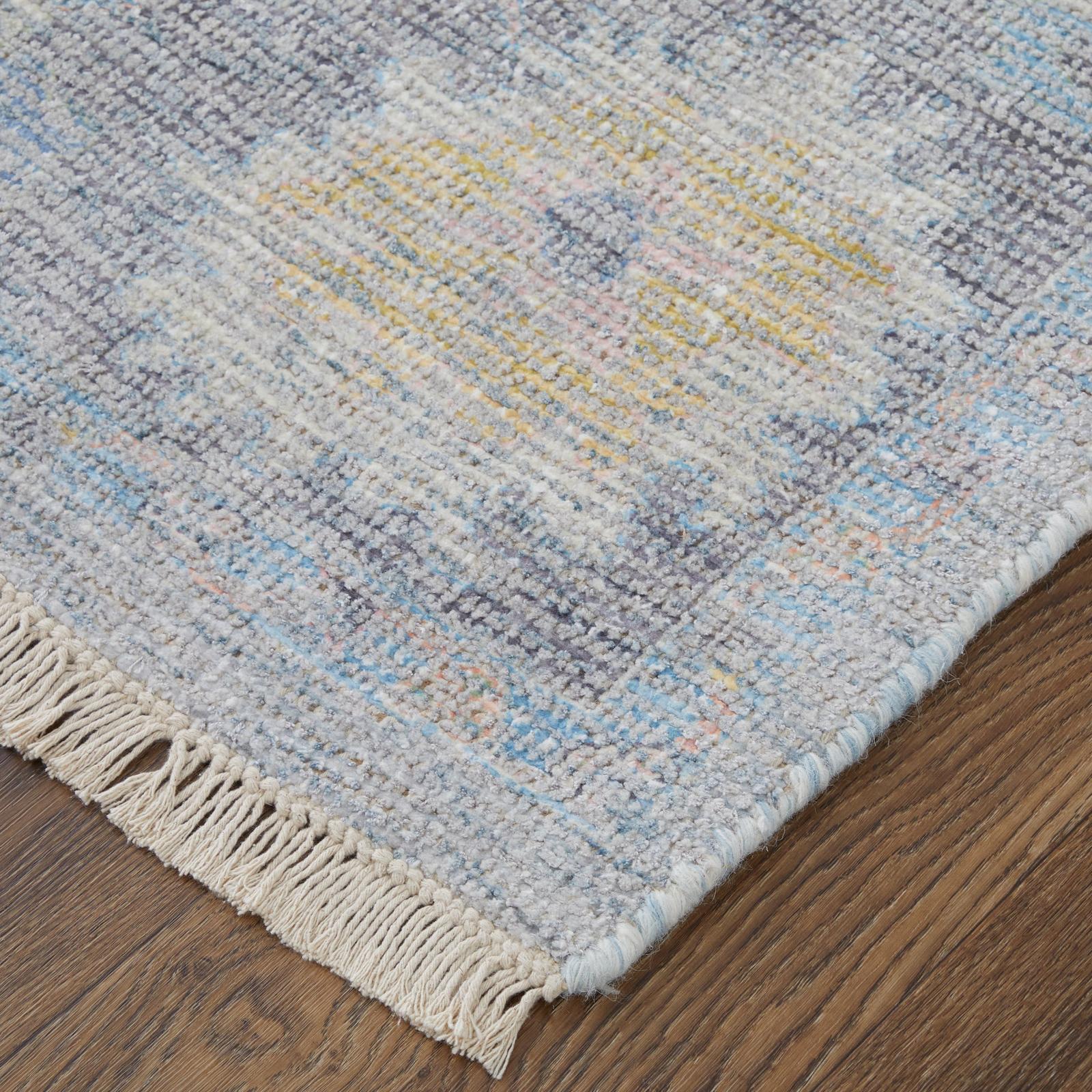 Feizy Caldwell 8979F Transitional Floral & Botanical Rug in Blue/Yellow/Orange - Image 3