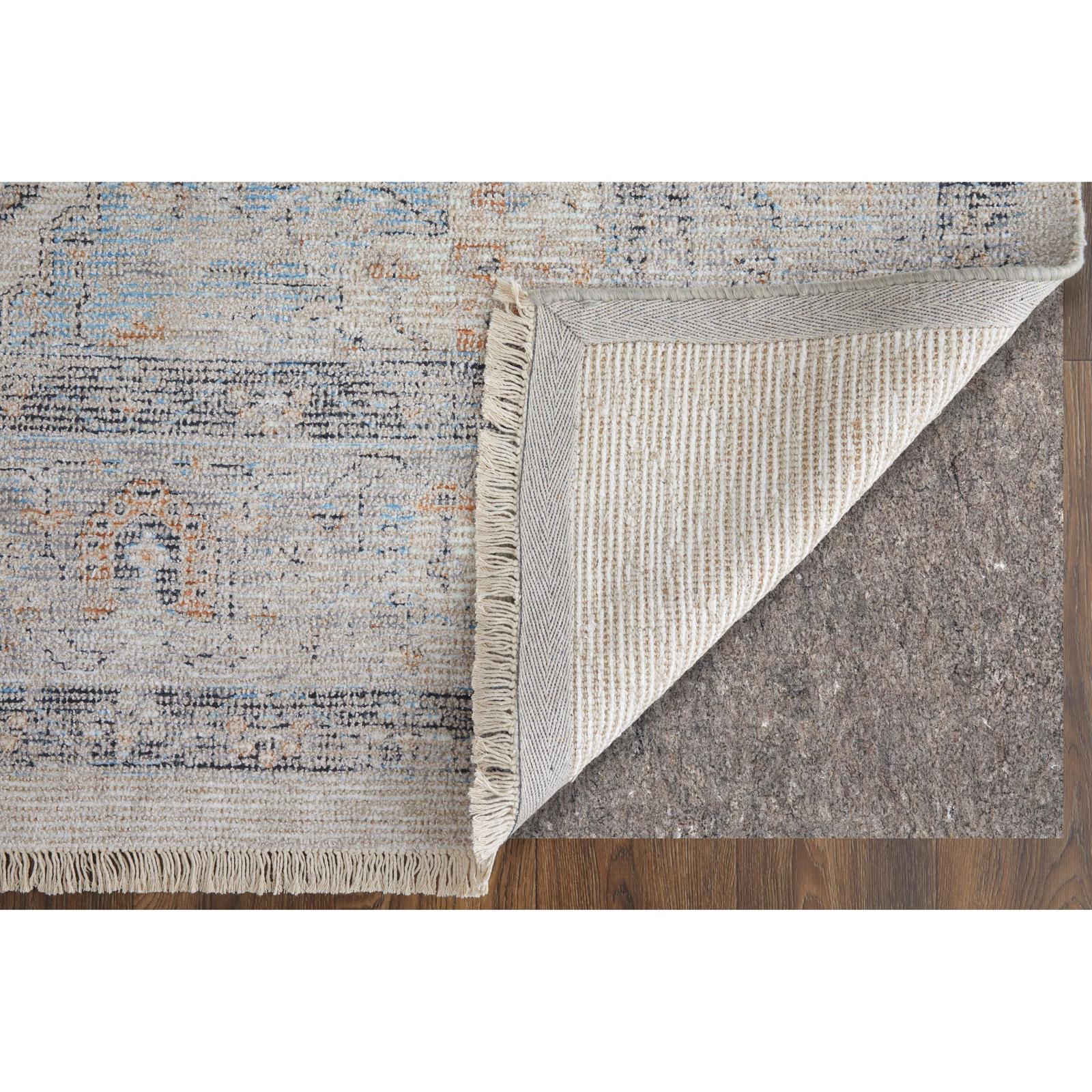 Feizy Caldwell 8980F Transitional Medallion Rug in Ivory/Blue/Orange - Image 4