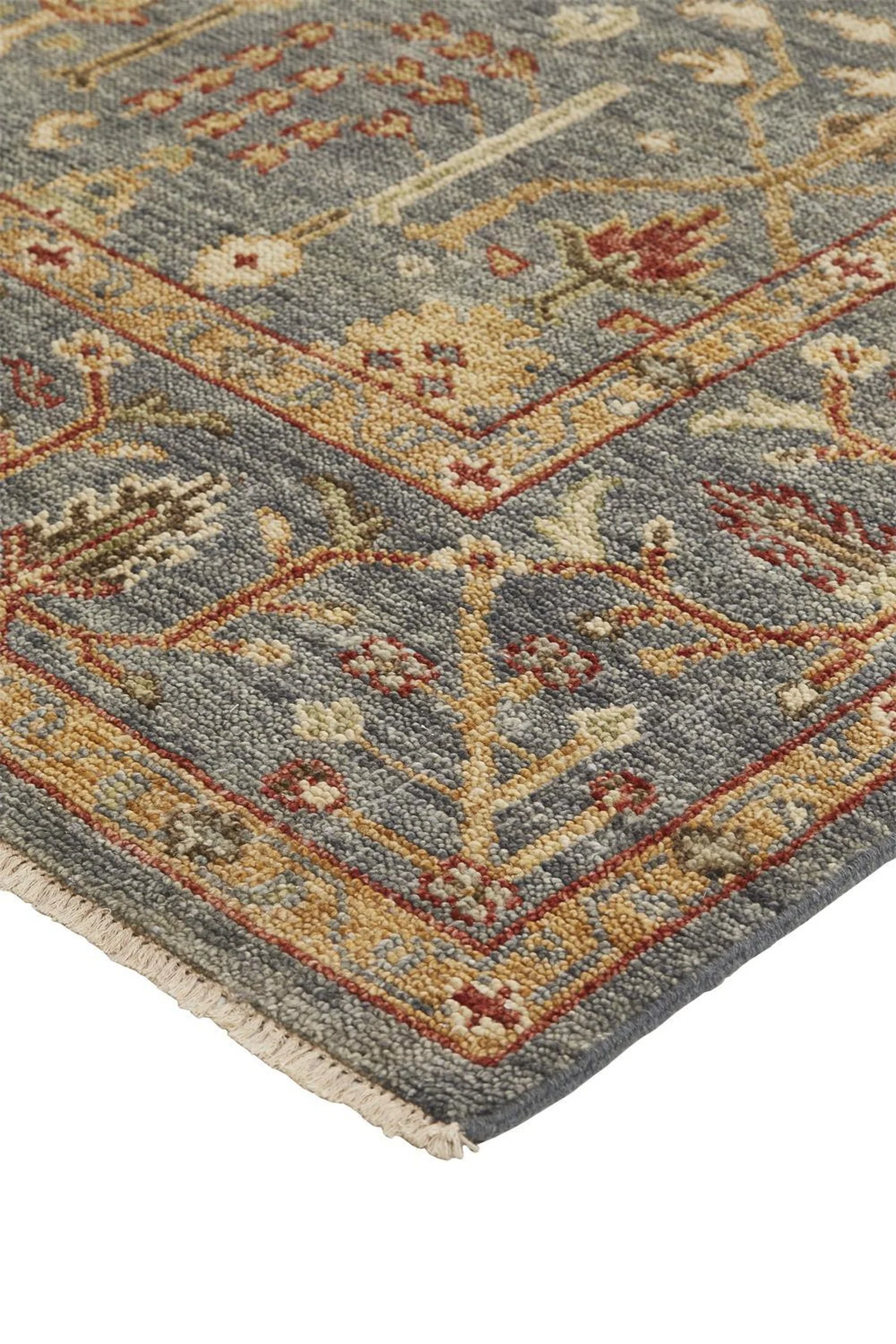 Feizy Carrington 6499F Rug in Blue / Rust - Image 3