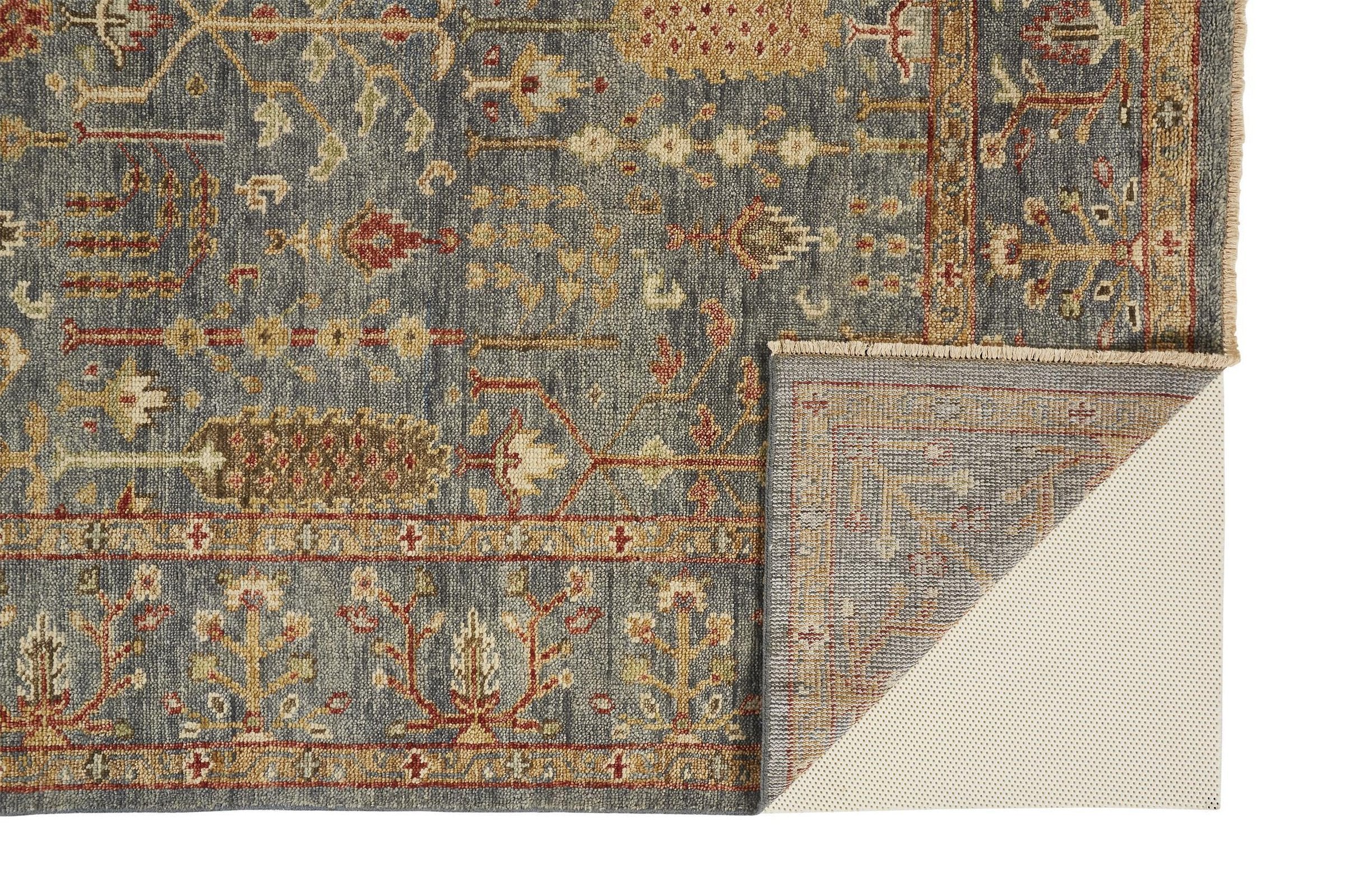 Feizy Carrington 6499F Rug in Blue / Rust - Image 4