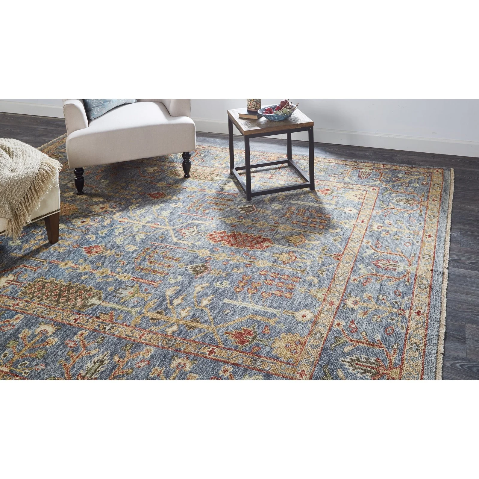 Feizy Carrington 6499F Rug in Blue / Rust - Image 5