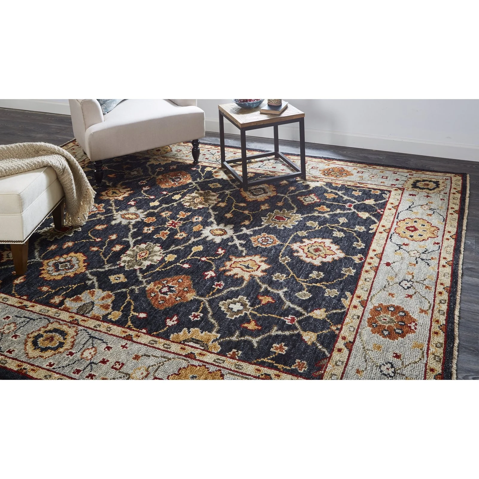 Feizy Carrington 6500F Rug in Black / Gold - Image 3