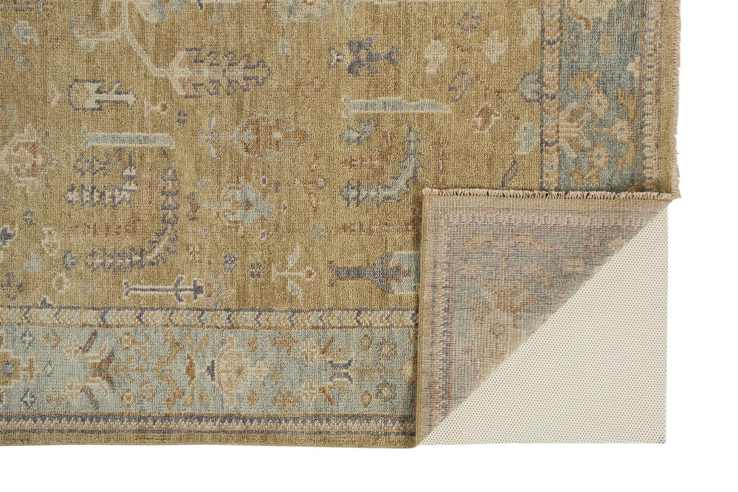 Feizy Carrington 6501F Rug in Gold / Light Blue - Image 4