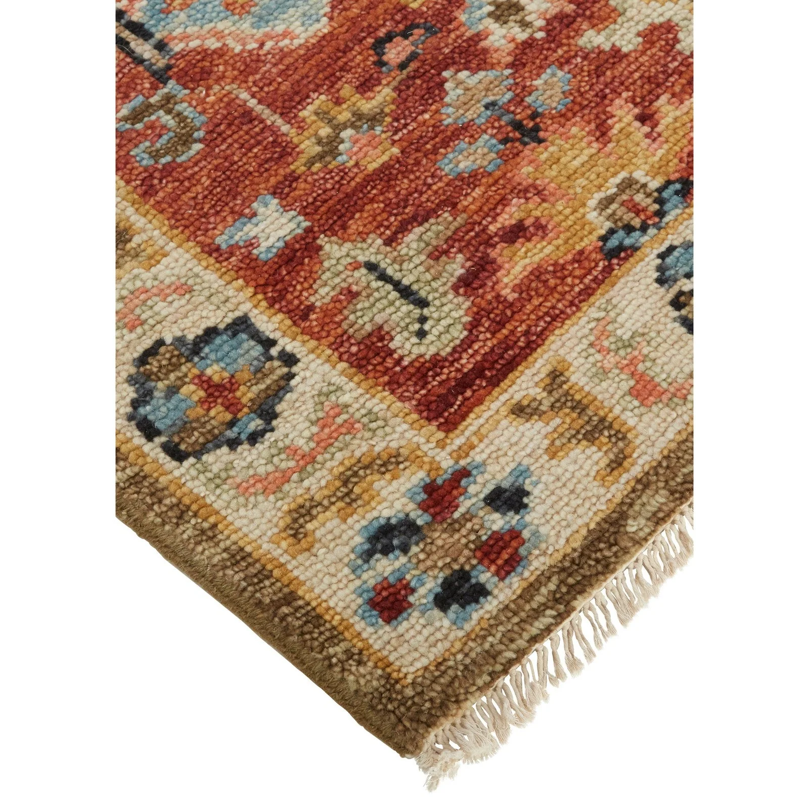 Feizy Carrington 6805F Traditional Oriental in Ivory/Red/Blue - Image 5