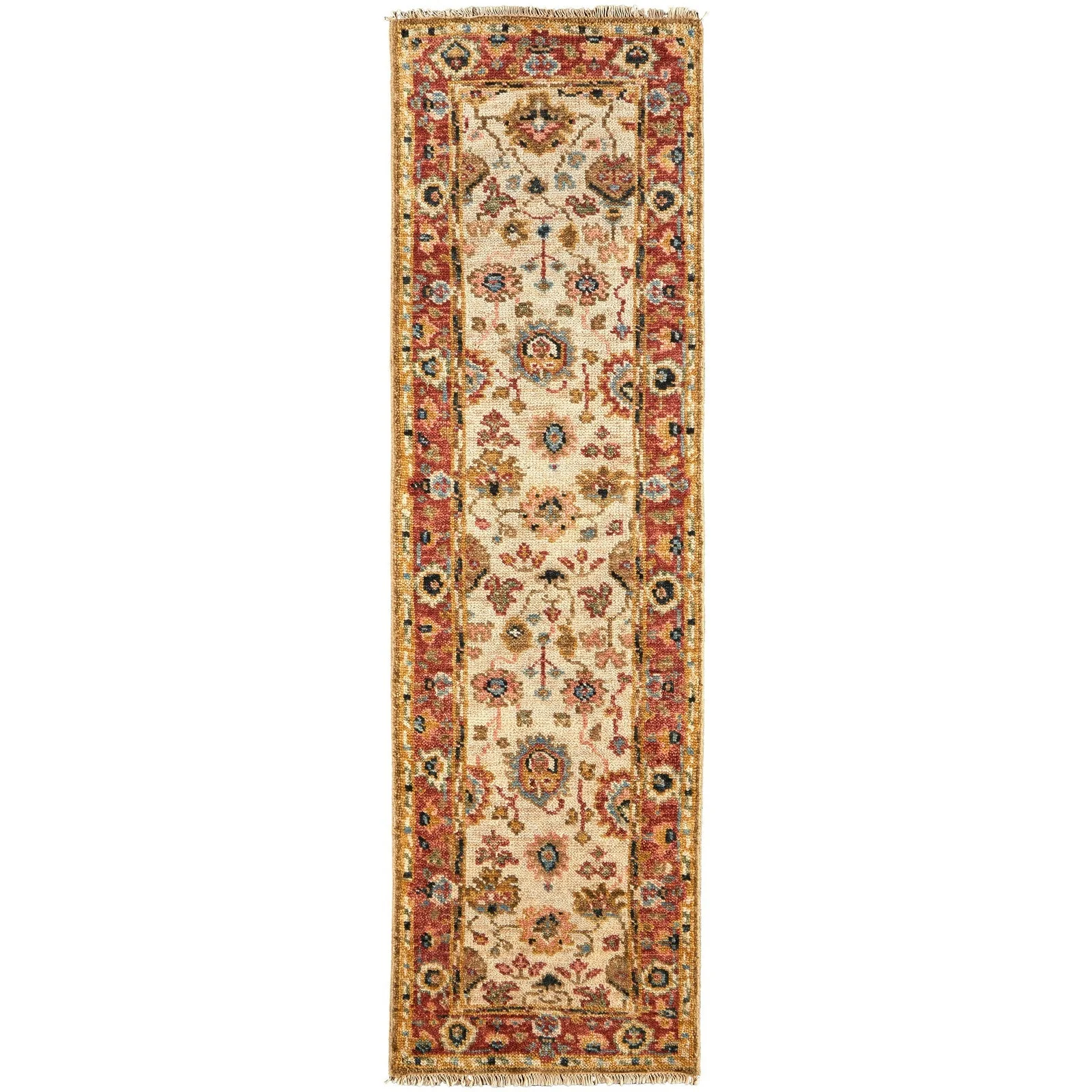 Feizy Carrington 6805F Traditional Oriental in Ivory/Red/Blue - Image 9