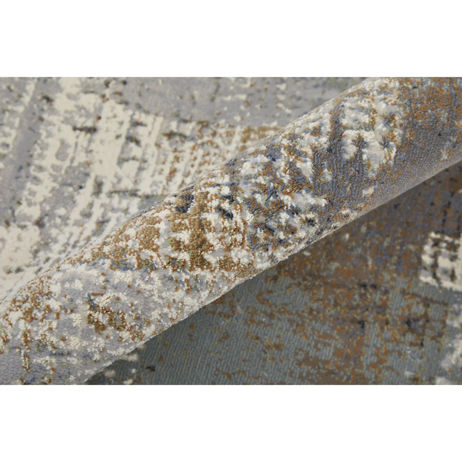 Feizy Clio 39LWF Modern Abstract in Ivory/Gray/Brown - Image 7