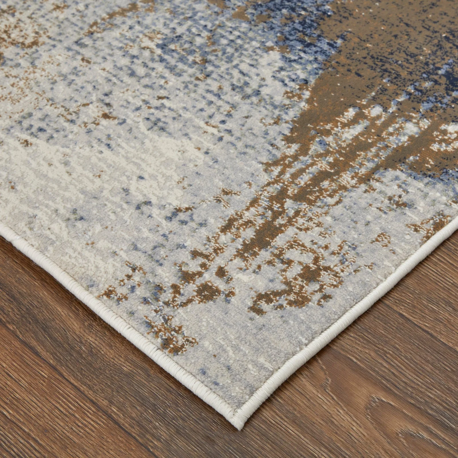 Feizy Clio 39LXF Modern Abstract in Ivory/Blue/Brown - Image 5