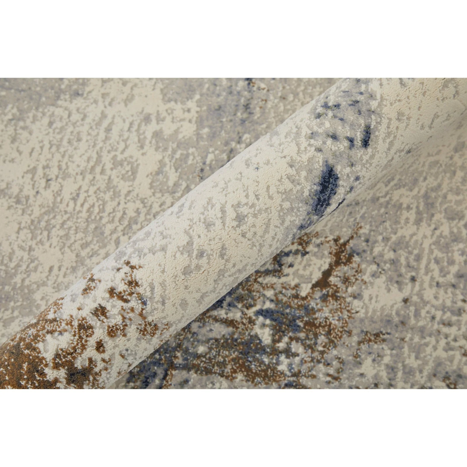 Feizy Clio 39LXF Modern Abstract in Ivory/Blue/Brown - Image 7