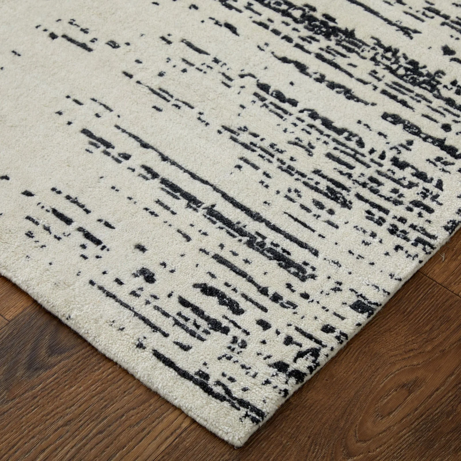 Feizy Coda 8928F Modern Abstract Rug in Black/White - Image 5