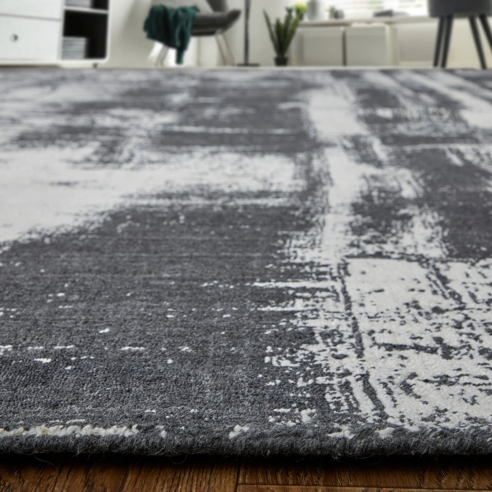 Feizy Coda 8929F Modern Abstract Rug in Black/White - Image 5