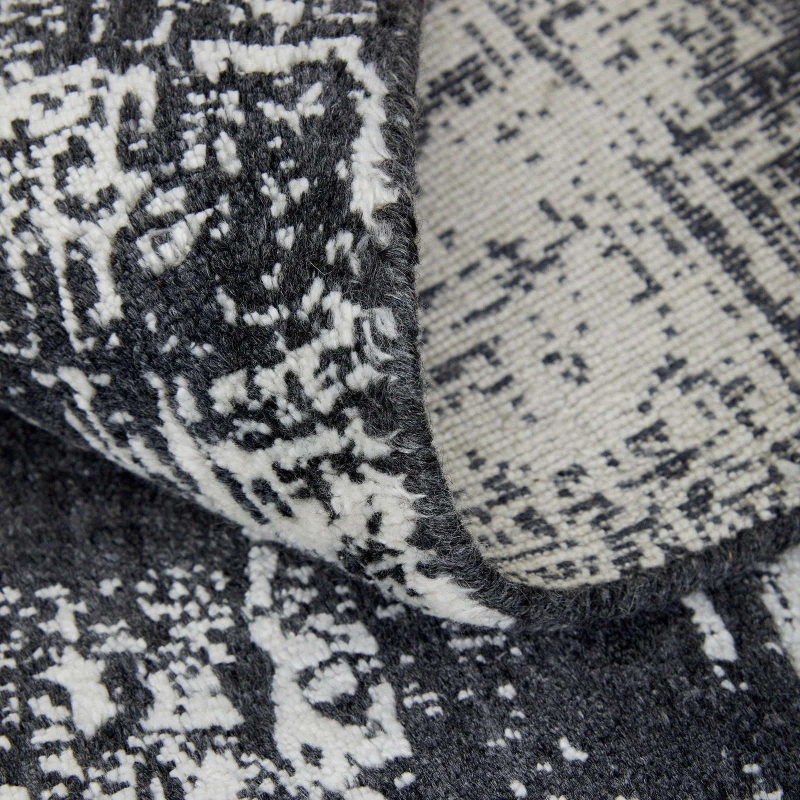 Feizy Coda 8929F Modern Abstract Rug in Black/White - Image 7