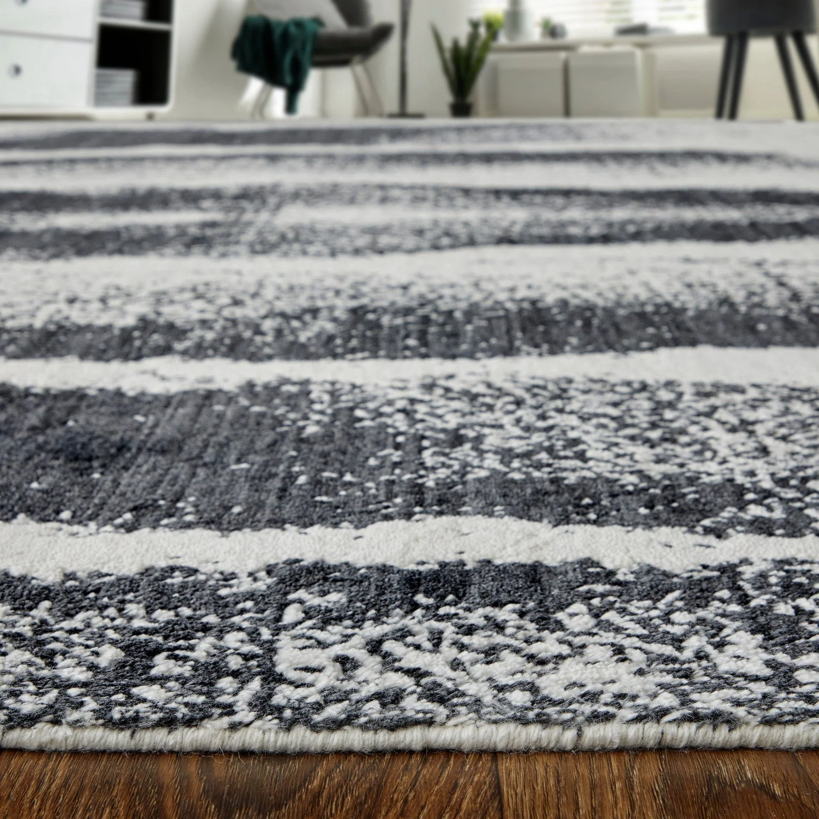 Feizy Coda 8930F Modern Abstract Rug in Black/White - Image 5