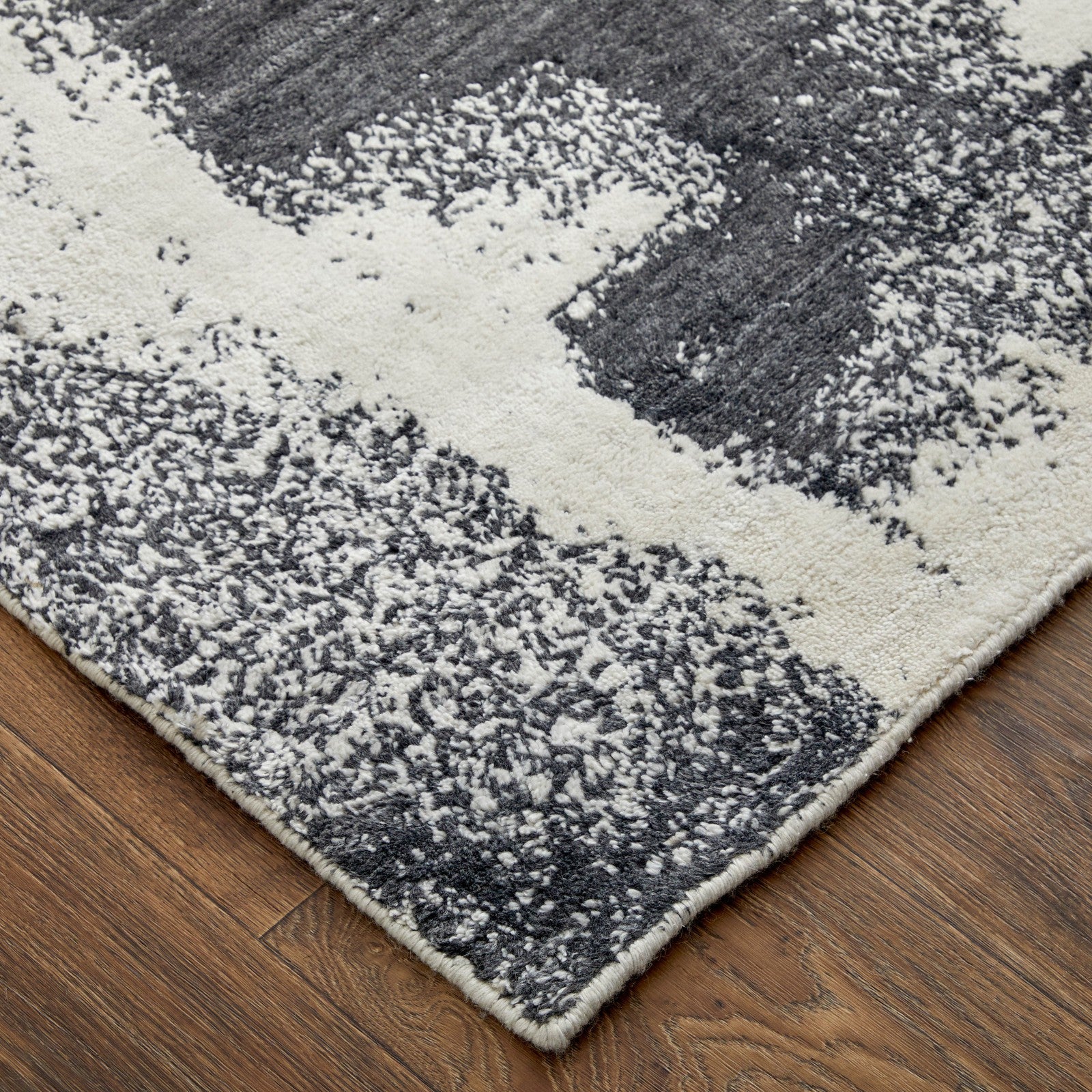 Feizy Coda 8930F Modern Abstract Rug in Black/White - Image 8