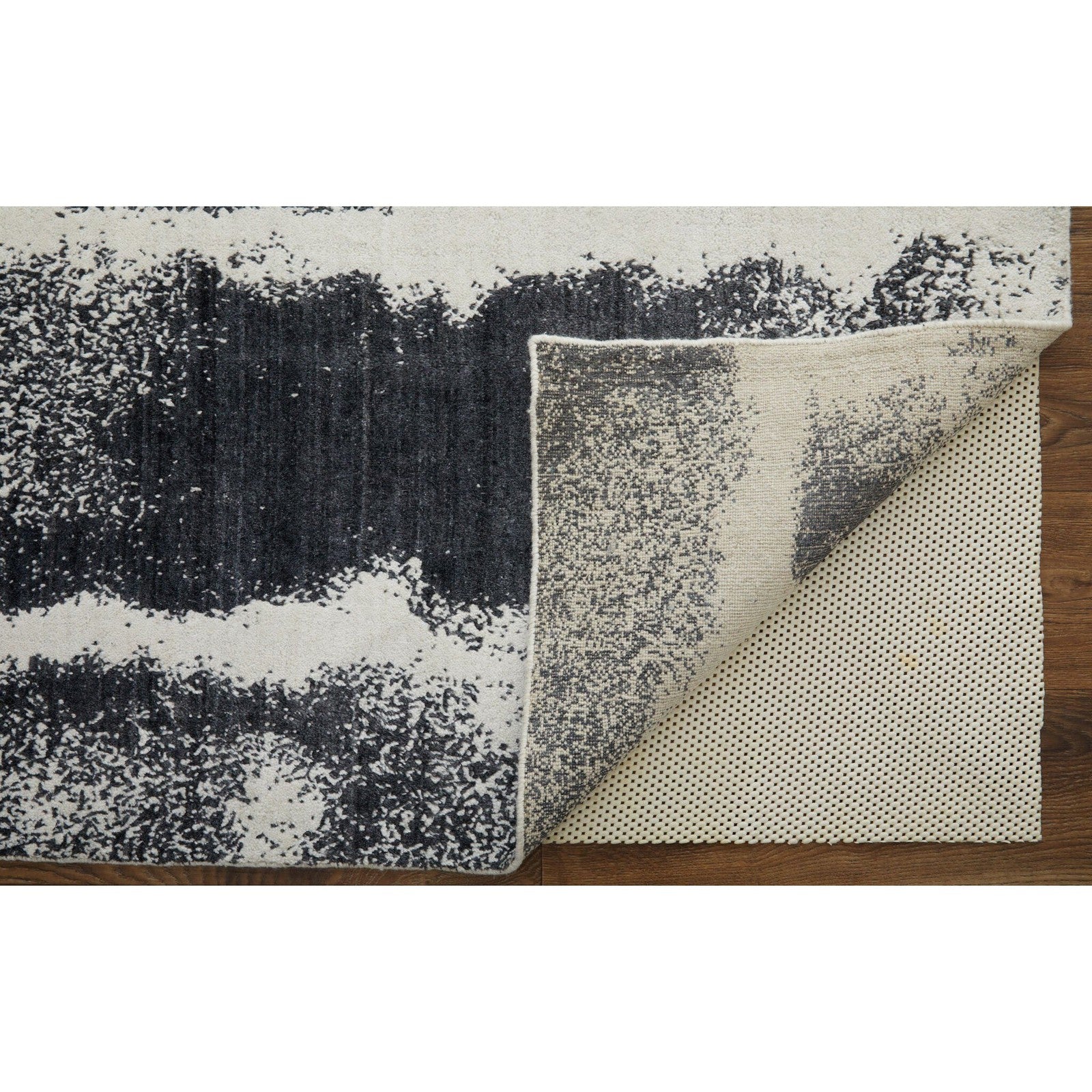 Feizy Coda 8930F Modern Abstract Rug in Black/White - Image 9