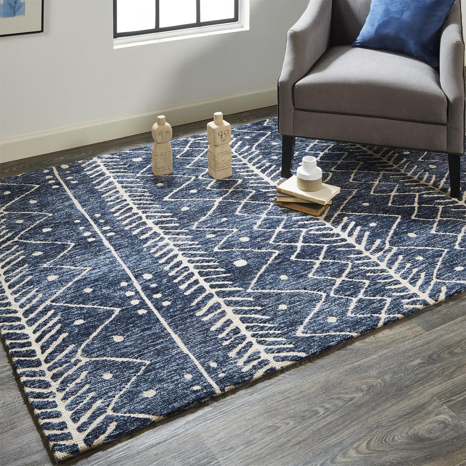 Feizy Colton 8318F Rug in Blue / Beige - Image 2