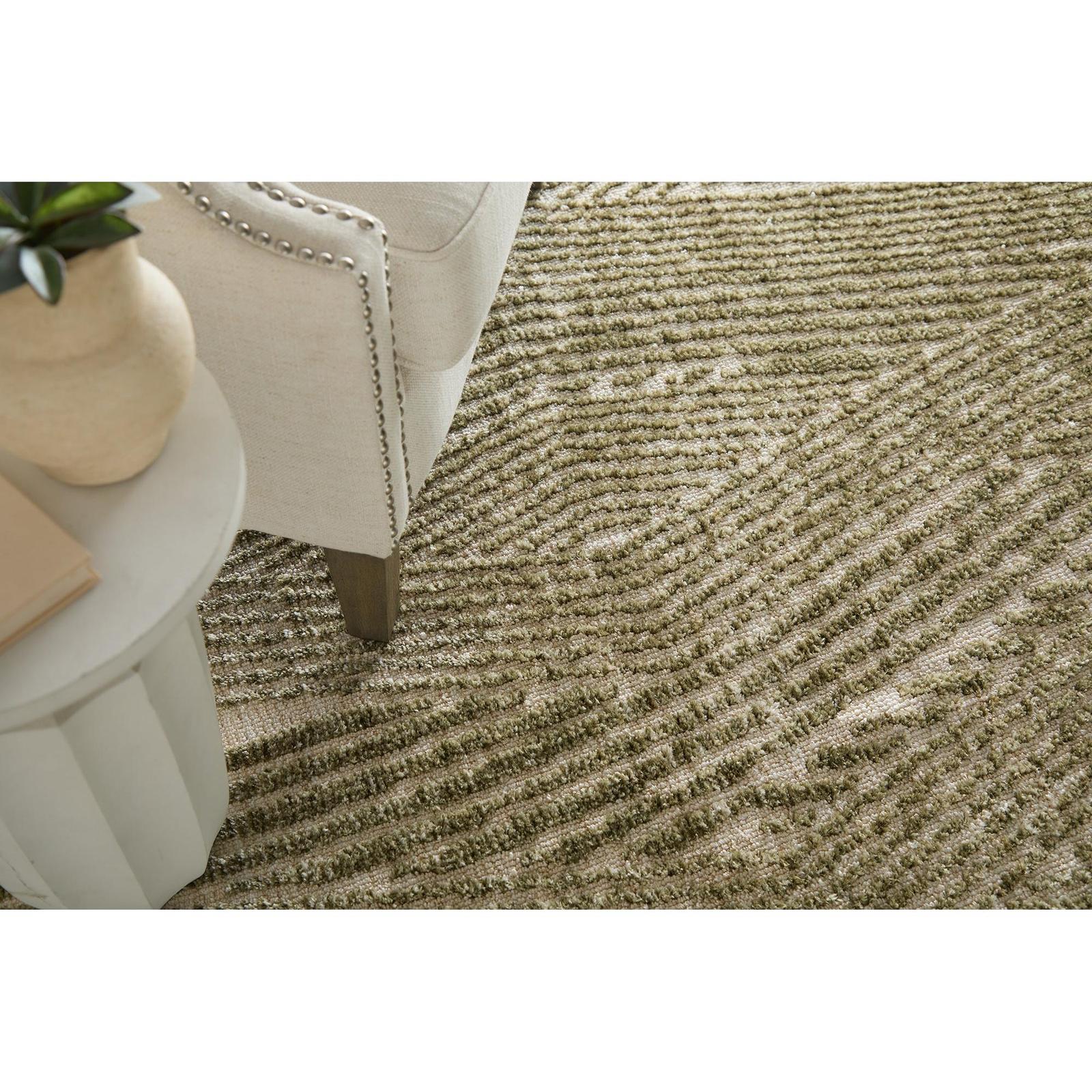Feizy Colton 8A53F Modern Abstract Rug in Green/Tan - Image 3