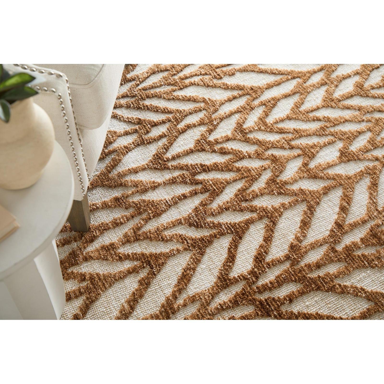 Feizy Colton 8A55F Modern Chevron Rug in Brown/Tan - Image 3