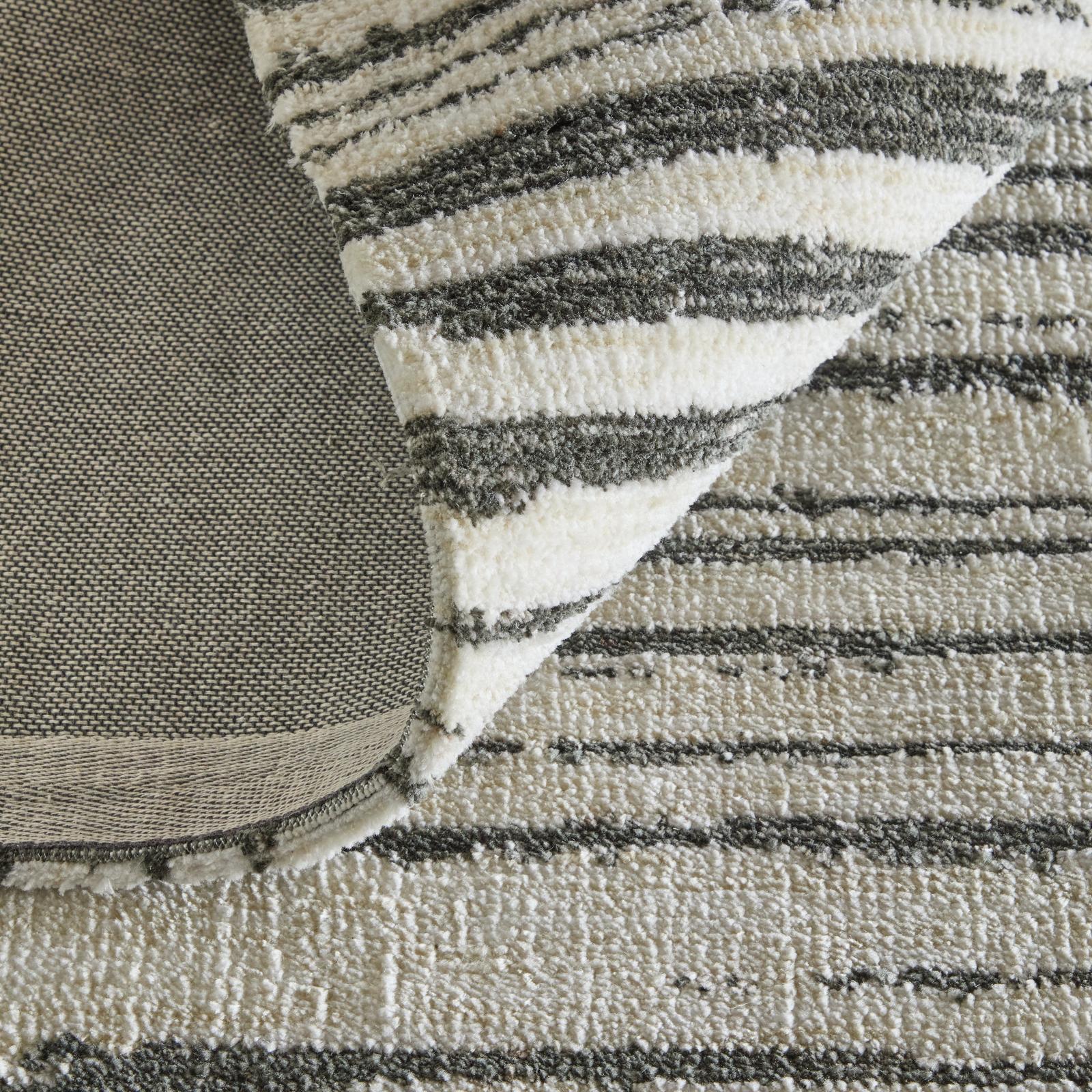 Feizy Colton 8A56F Modern Abstract Rug in Black/Ivory - Image 8