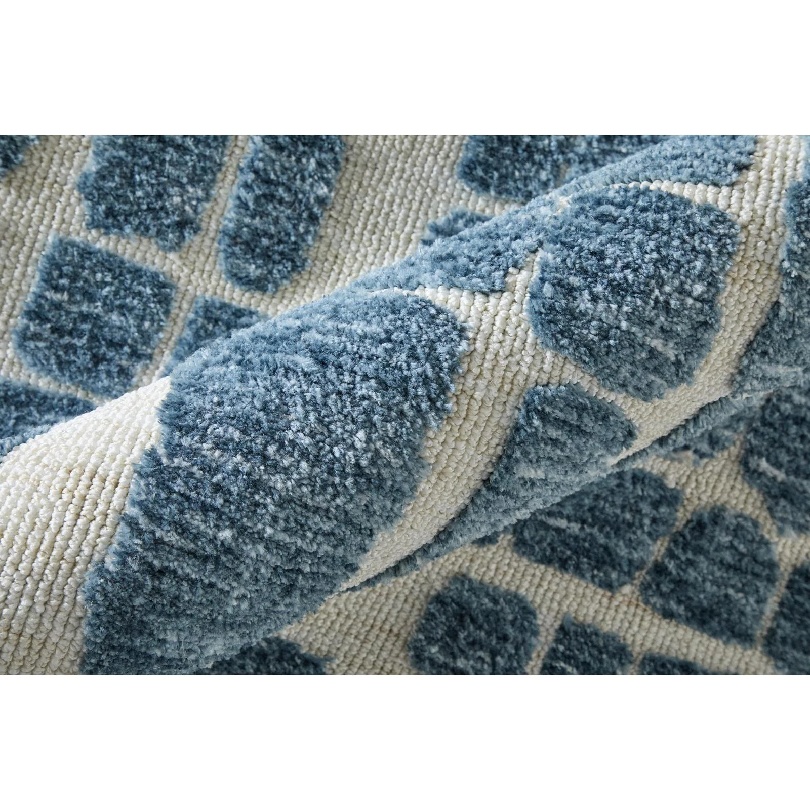 Feizy Colton 8A58F Modern Abstract Rug in Blue/Ivory - Image 6